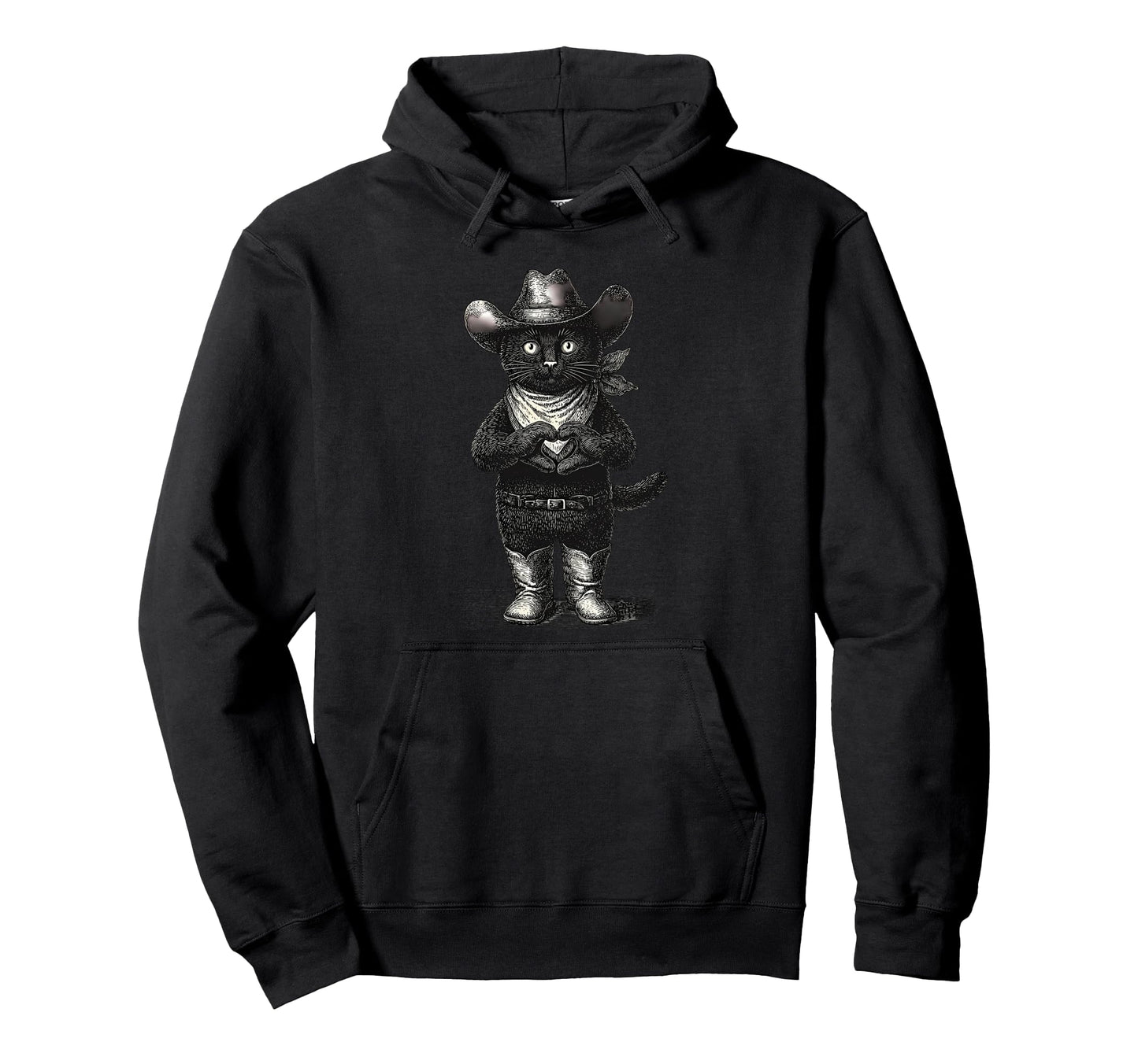 Cowboy Cat Western Country Hoodie - Casual Everyday Wear for Adults - T-Shirt, Sweatshirt, Hoodie