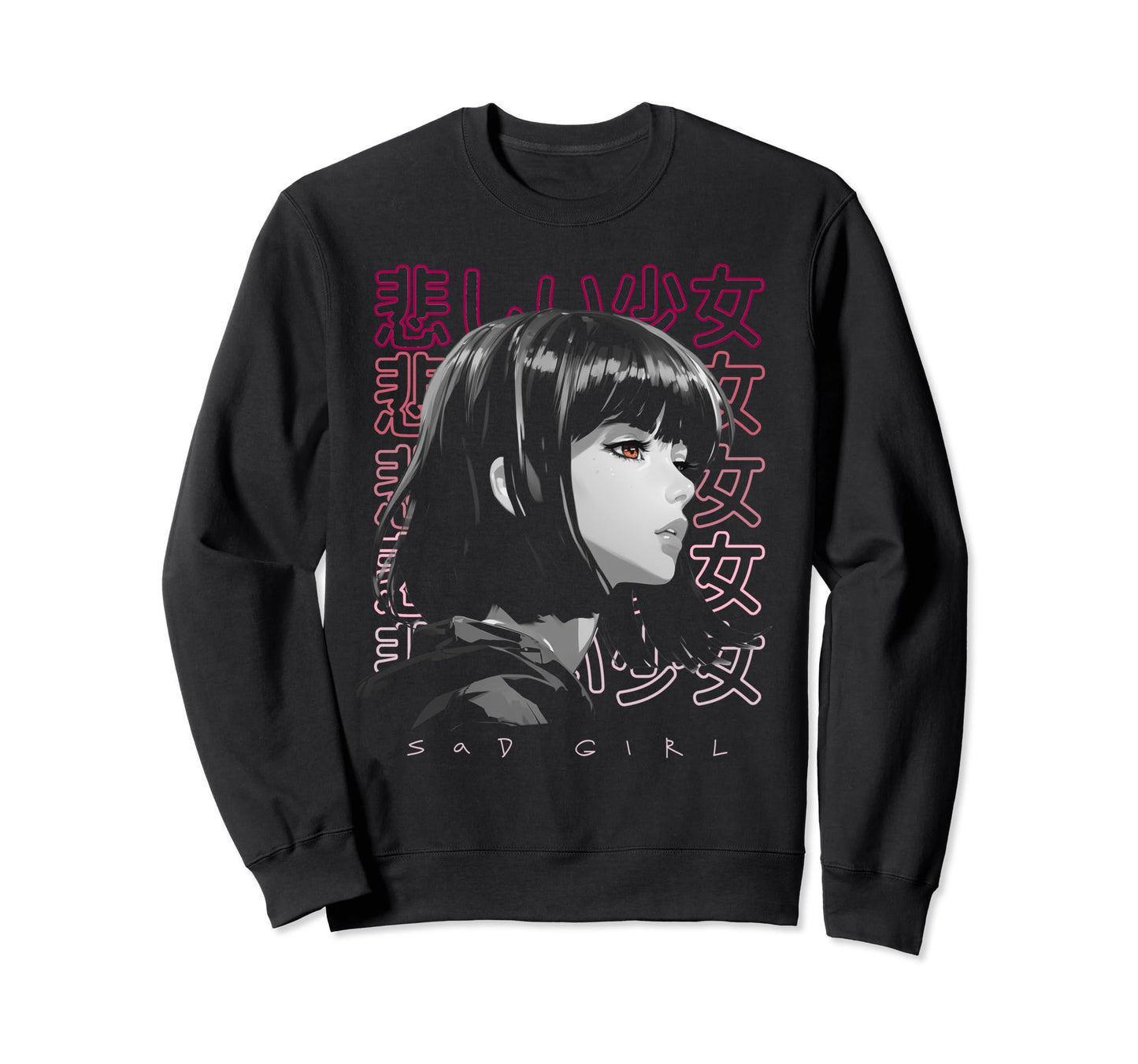 Anime Sad Lover Art Emo Manga Sweatshirt - Aesthetic Graphic Unisex - T-Shirt, Sweatshirt, Hoodie