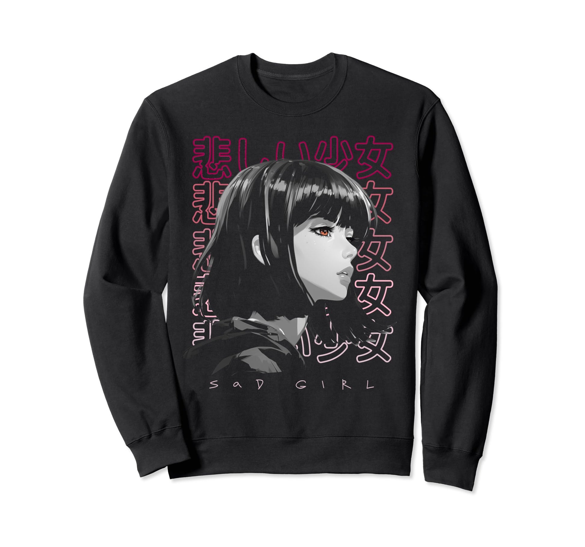 Anime Sad Lover Art Emo Manga Sweatshirt - Aesthetic Graphic Unisex - T-Shirt, Sweatshirt, Hoodie