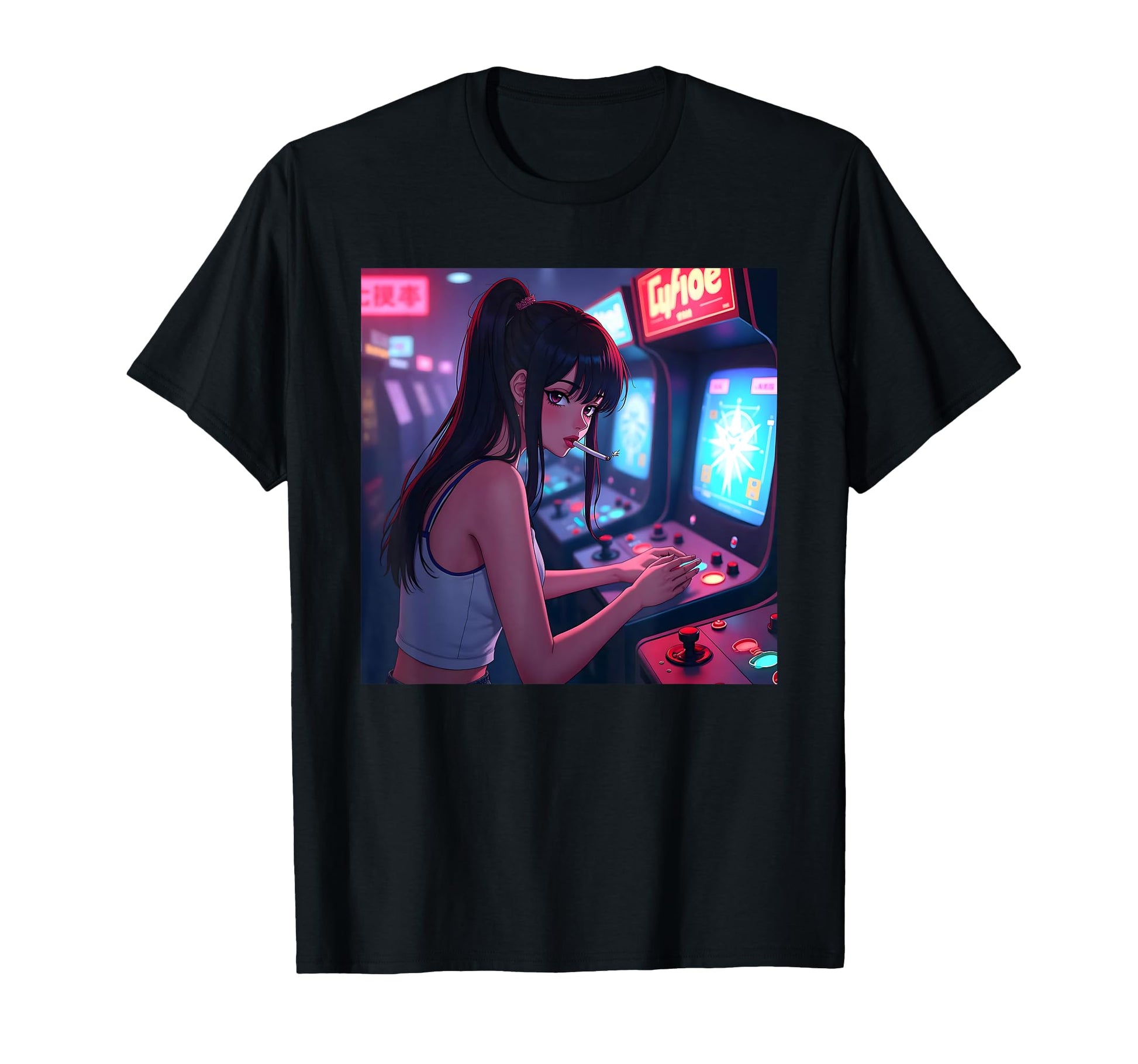 Gamer Anime Japanese Vaporwave Sad T-Shirt - Novelty Apparel for Adults - T-Shirt, Sweatshirt, Hoodie