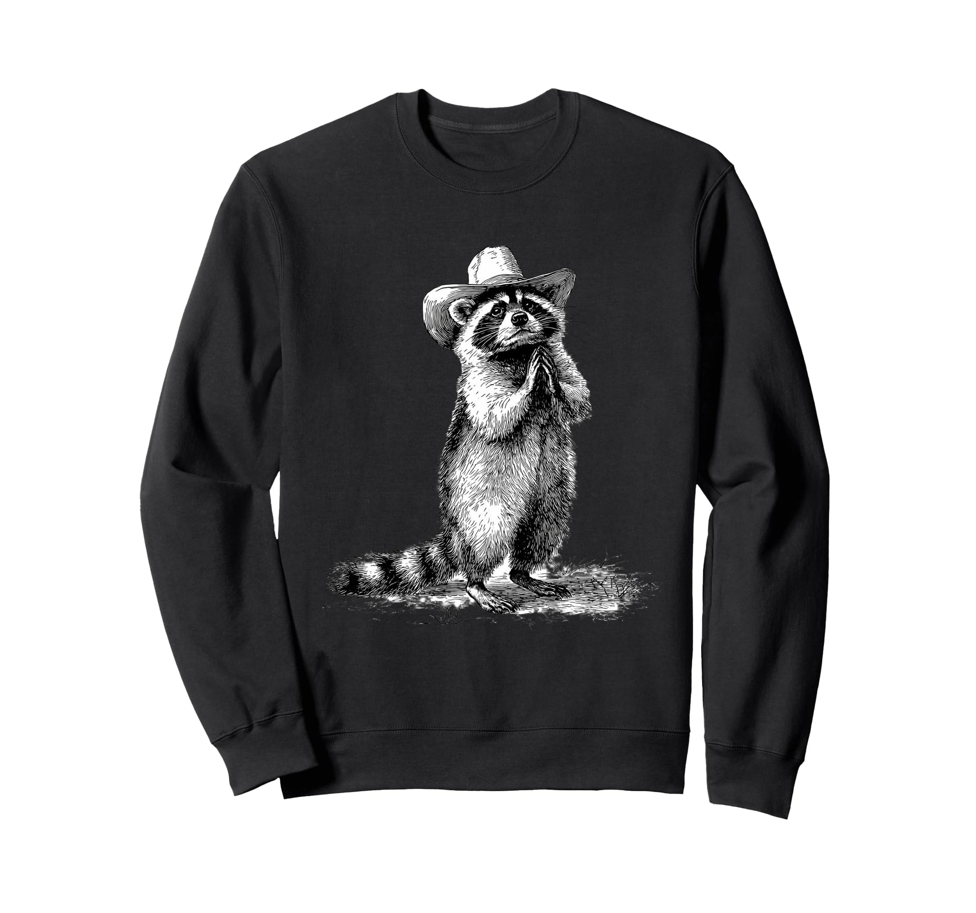 Raccoon Cowboy Rodeo Cowgirl Sweatshirt - Streetwear Style for Adults - T-Shirt, Sweatshirt, Hoodie
