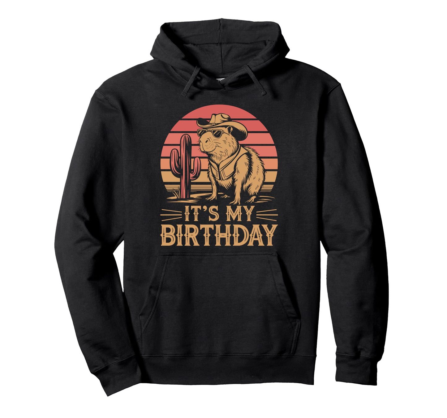Capybara Cowboy Funny Western Birthday Hoodie - Graphic Print Unisex - T-Shirt, Sweatshirt, Hoodie