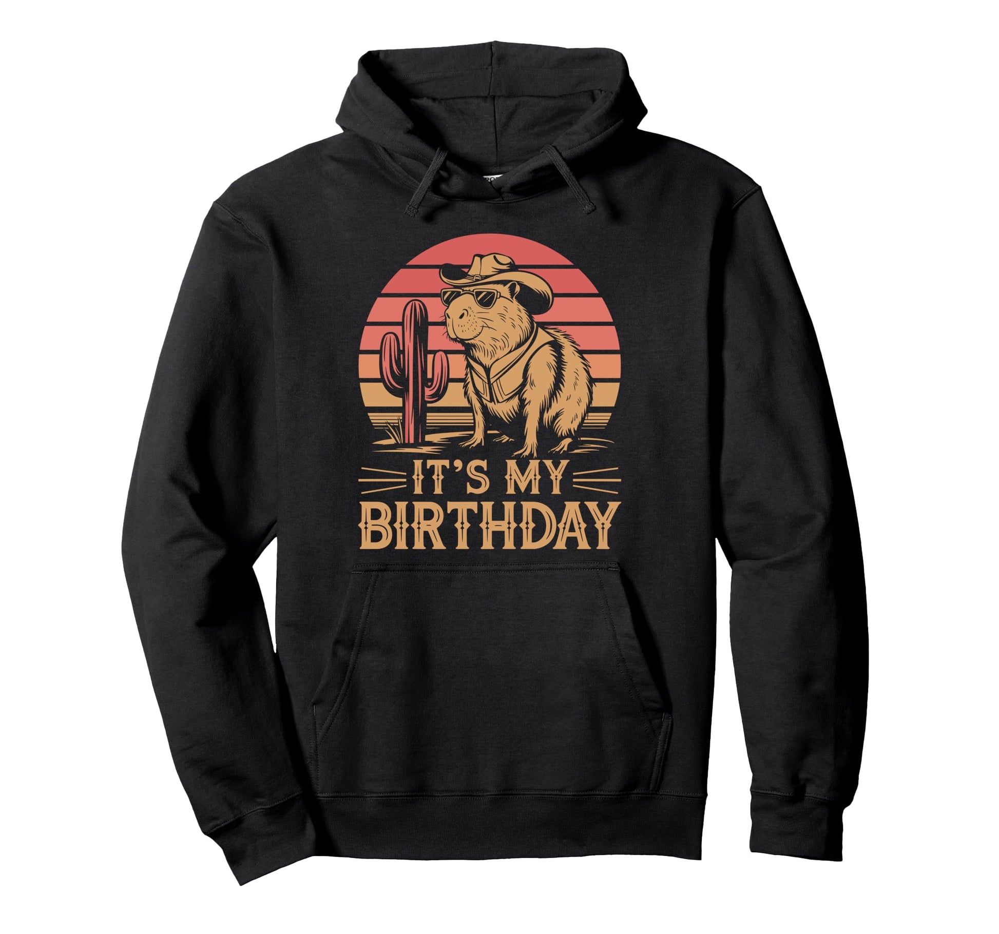 Capybara Cowboy Funny Western Birthday Hoodie - Graphic Print Unisex - T-Shirt, Sweatshirt, Hoodie