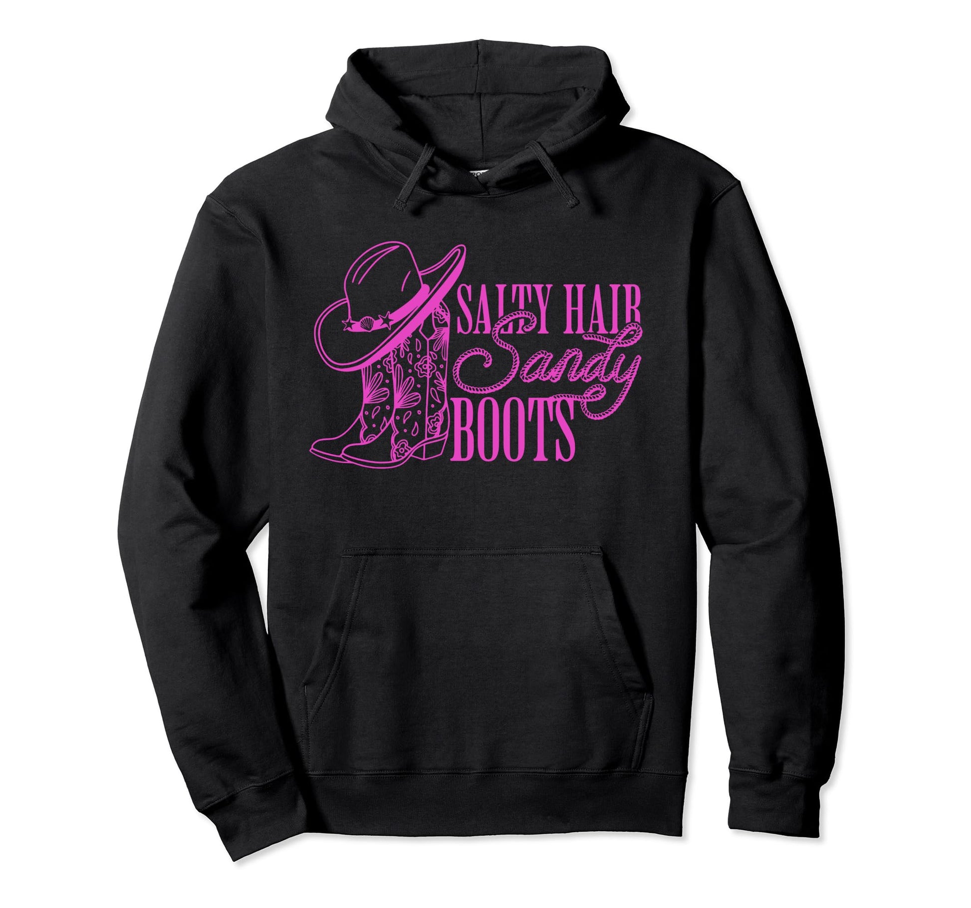 Salt Hair Sandy Boots Western Summer Hoodie - Fun Novelty Design Men Women - T-Shirt, Sweatshirt, Hoodie
