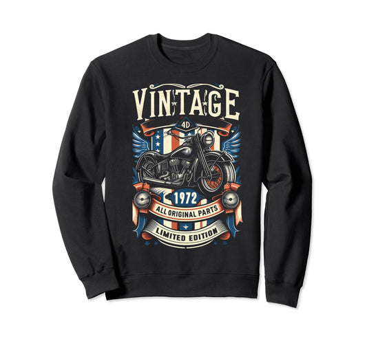 1972 Born 1972 52Th Birthday Sweatshirt - Aesthetic Graphic for Adults - T-Shirt, Sweatshirt, Hoodie