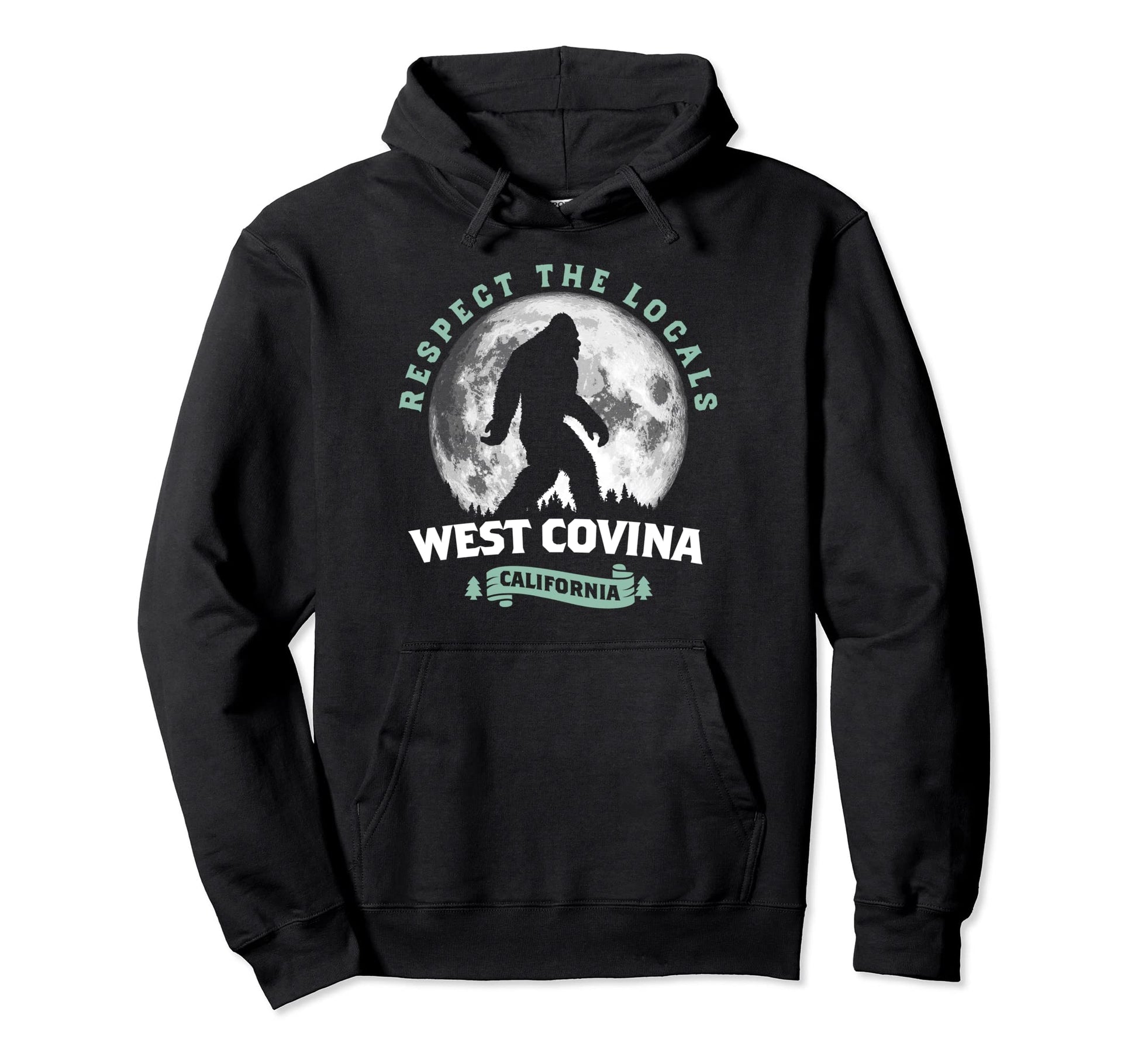 West Covina California Bigfoot Hoodie - Fun Novelty Design for Adults - T-Shirt, Sweatshirt, Hoodie