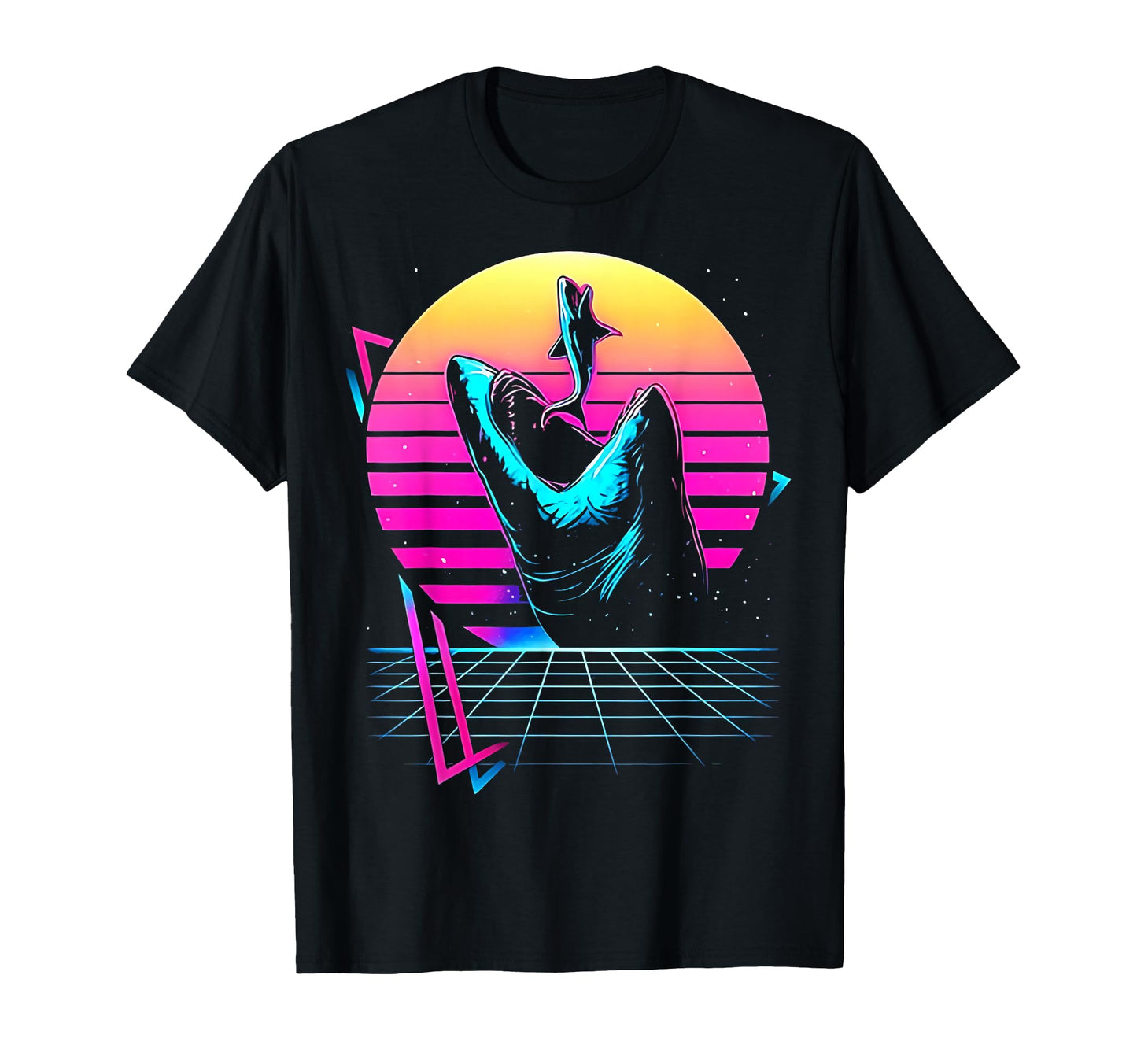Megalodon Shark Ocean Vaporwave Aesthetic T-Shirt - Trendy Graphic Unisex - T-Shirt, Sweatshirt, Hoodie