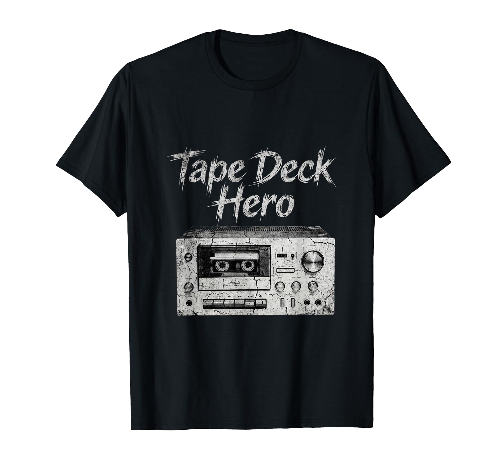Tape Deck Hero Cassette Deck Grunge T-Shirt - Aesthetic Graphic Men Women - T-Shirt, Sweatshirt, Hoodie