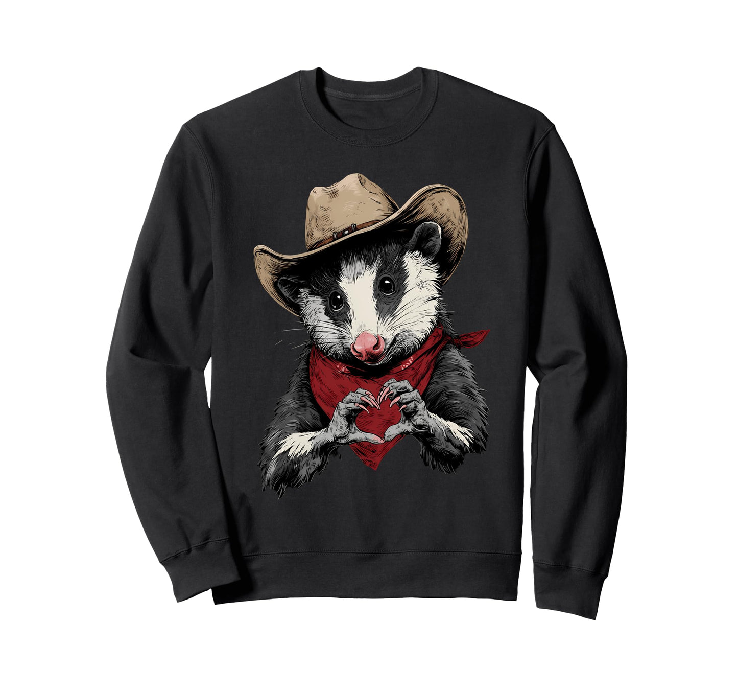 Opossum Cowboy Rodeo Cowgirl Sweatshirt - Fun Novelty Design Unisex - T-Shirt, Sweatshirt, Hoodie
