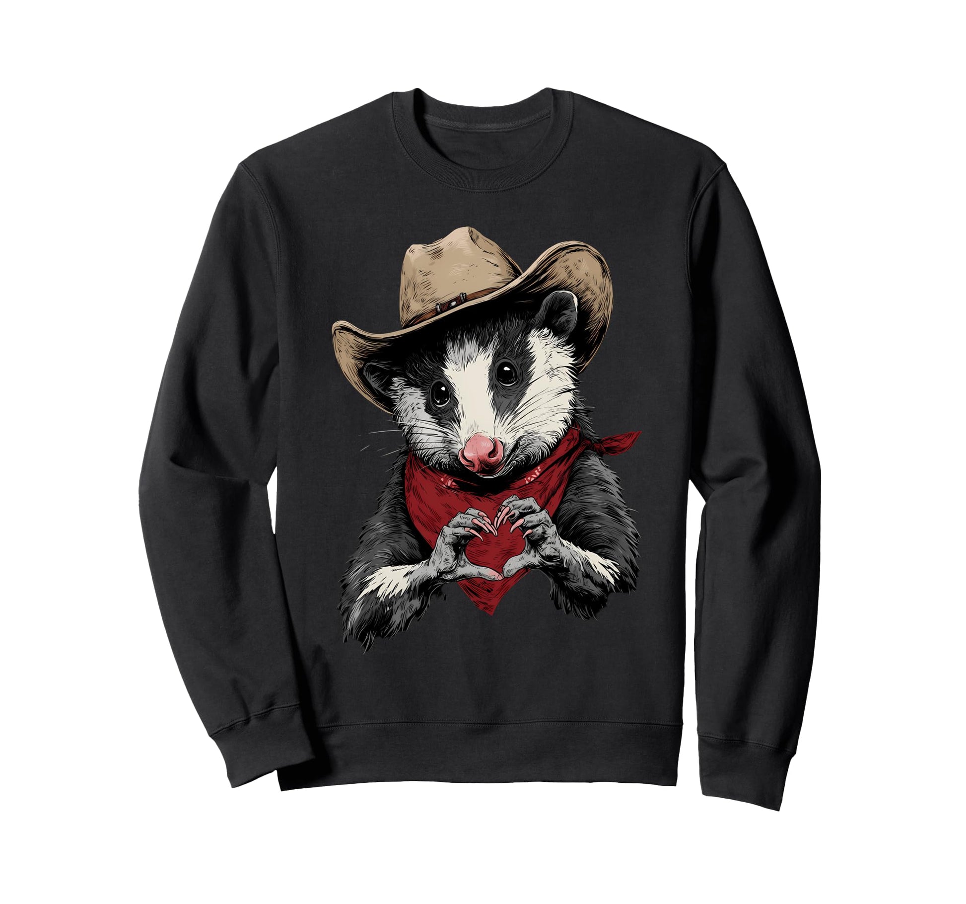 Opossum Cowboy Rodeo Cowgirl Sweatshirt - Fun Novelty Design Unisex - T-Shirt, Sweatshirt, Hoodie