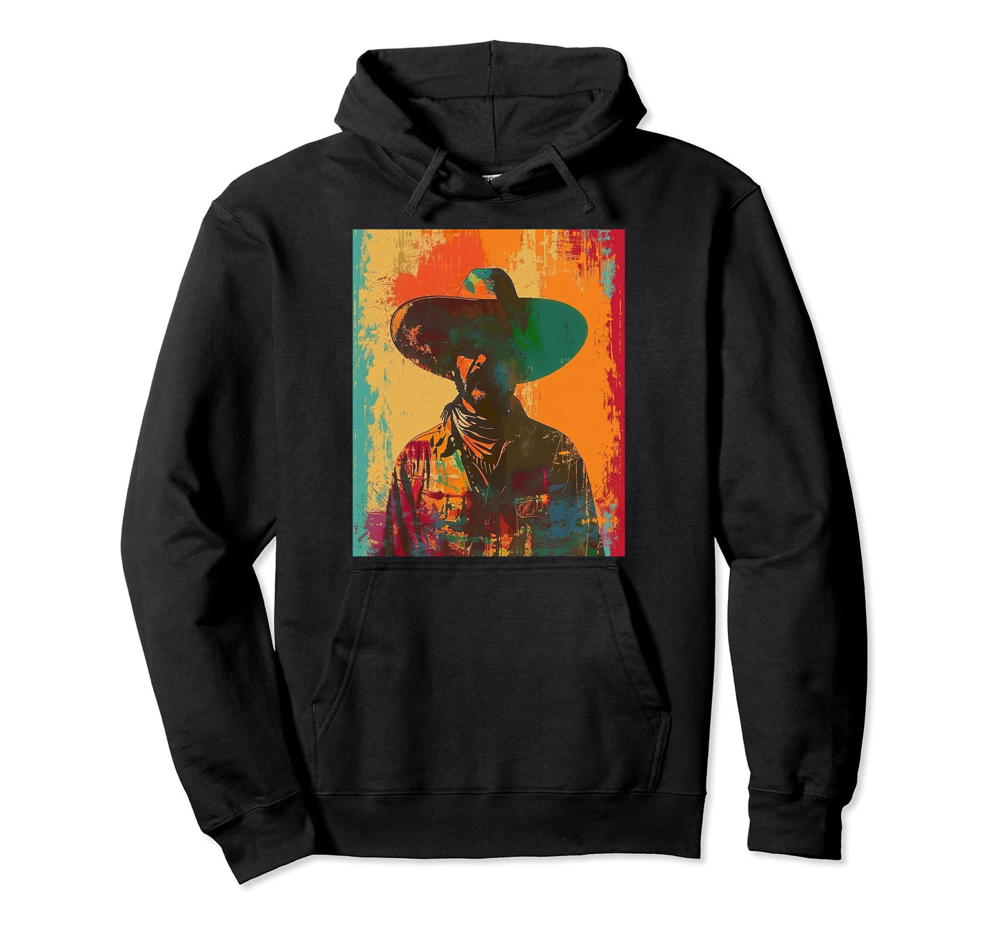 1950S Western Mexican Cowboy Sombrero Art Hoodie - Custom Art Print Unisex - T-Shirt, Sweatshirt, Hoodie