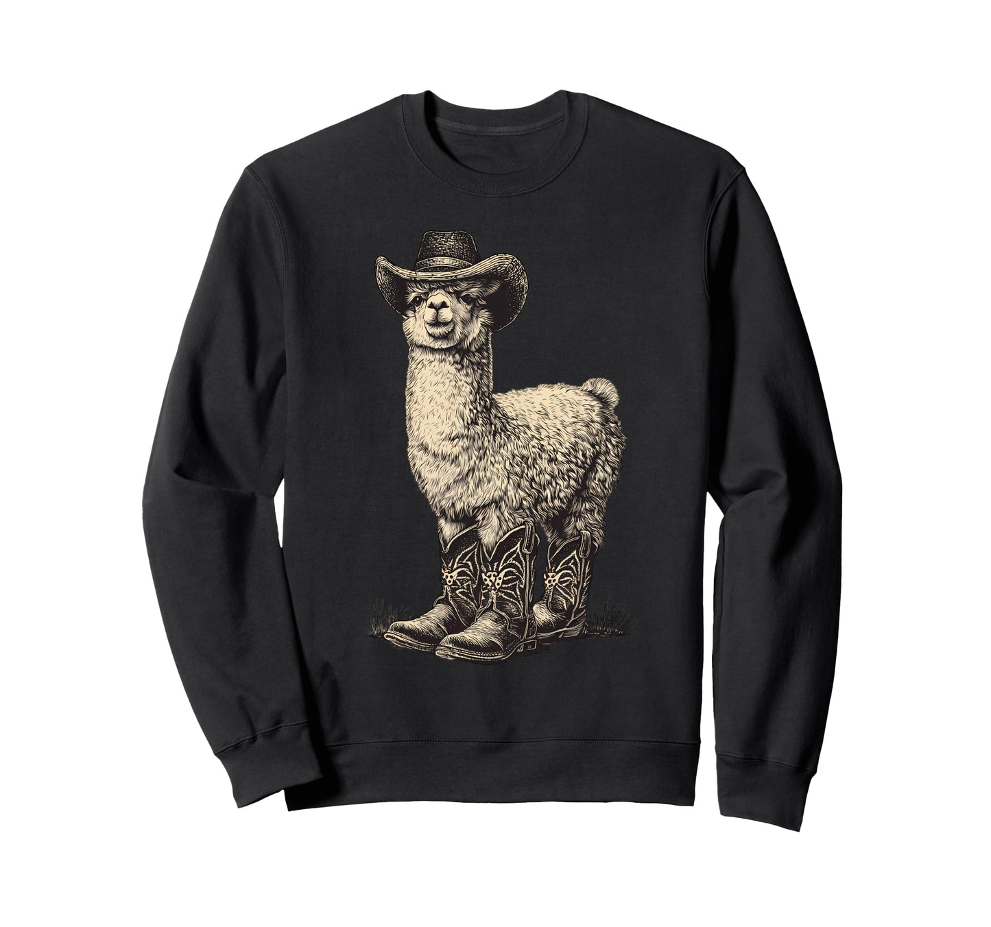 Country Cowboy Llama Alpaca Rodeo Sweatshirt - Streetwear Style Unisex - T-Shirt, Sweatshirt, Hoodie