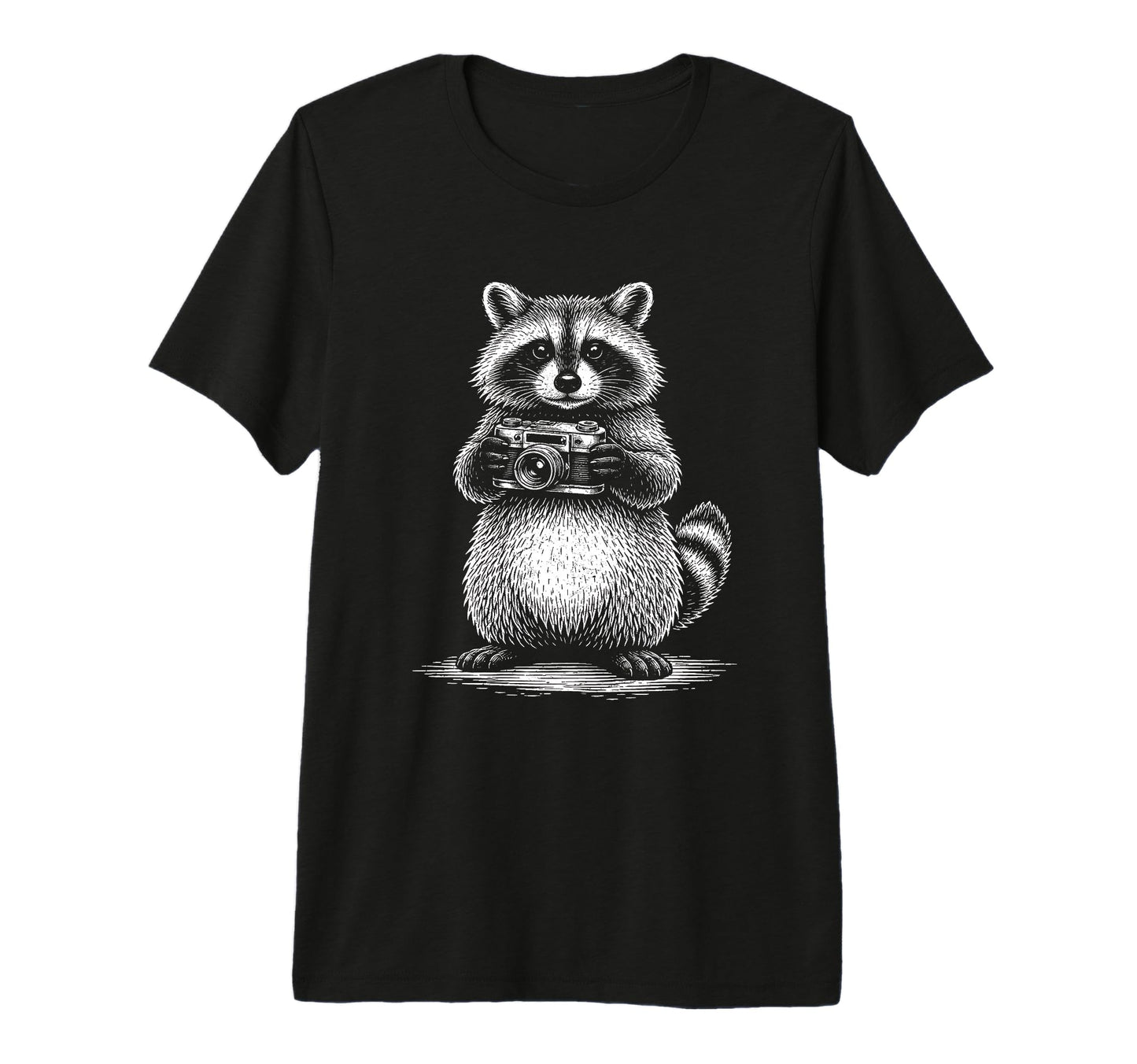 Raccoon Photographer Camera T-Shirt - Minimalist Print for Adults - T-Shirt, Sweatshirt, Hoodie