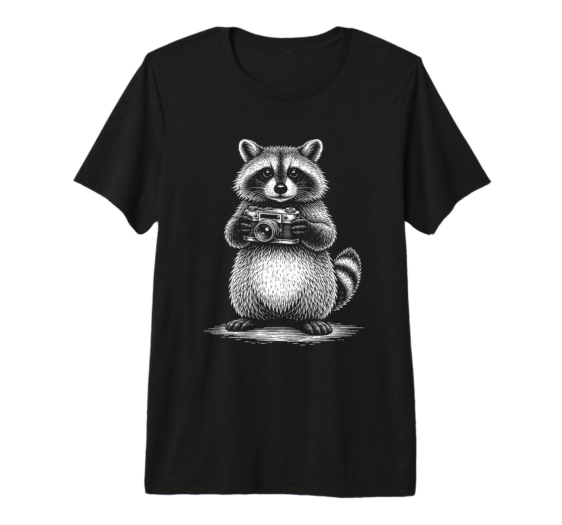 Raccoon Photographer Camera T-Shirt - Minimalist Print for Adults - T-Shirt, Sweatshirt, Hoodie