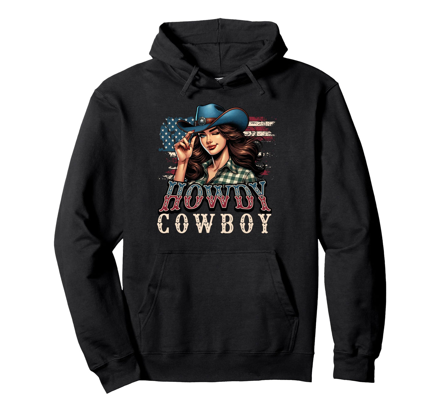 Howdy Cowboy Western Cowgirl American Hoodie - Aesthetic Graphic Men Women - T-Shirt, Sweatshirt, Hoodie