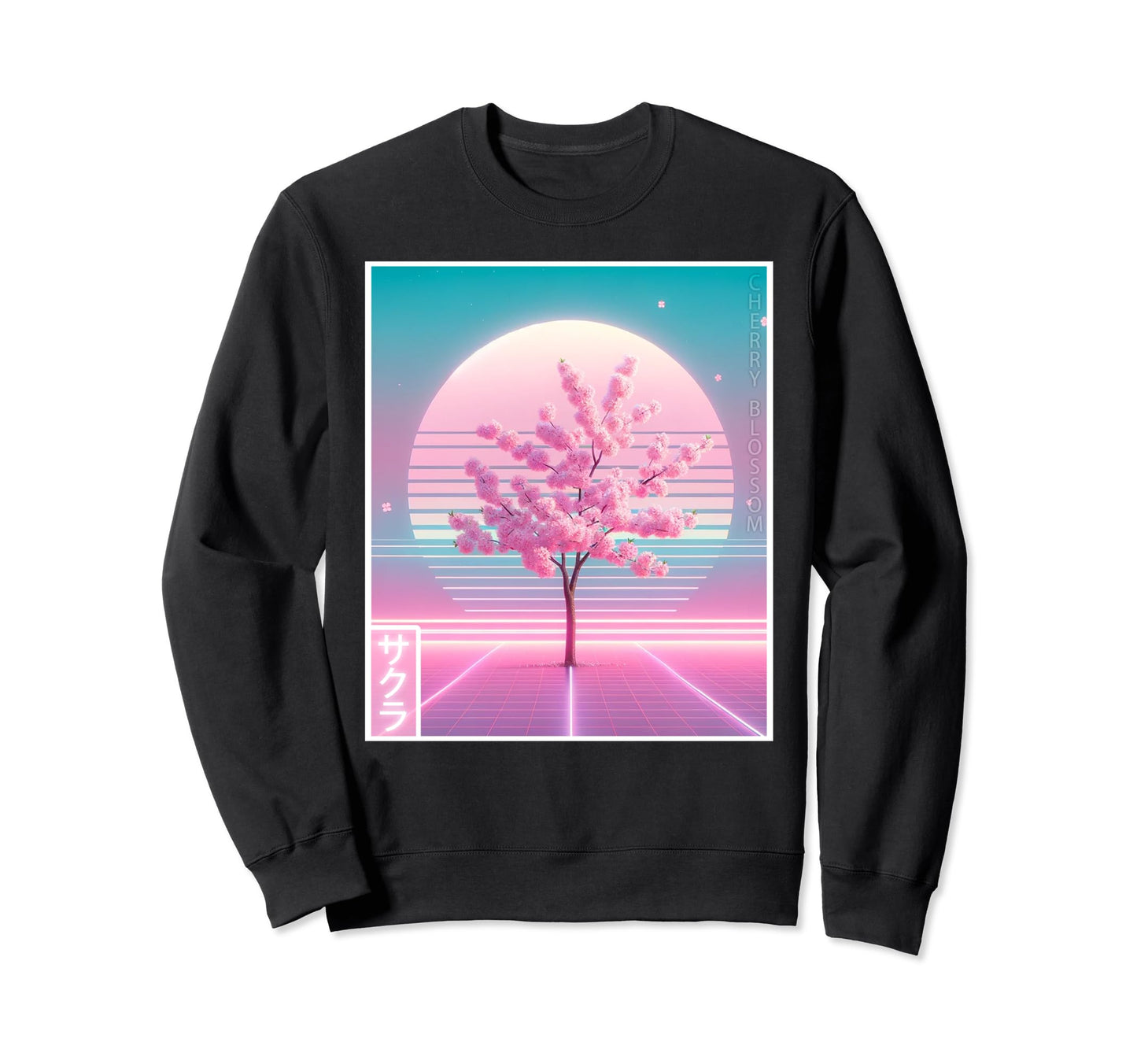 Cherry Blossom Sakura Vaporwave Aesthetic Sweatshirt - Graphic Print Unisex - T-Shirt, Sweatshirt, Hoodie