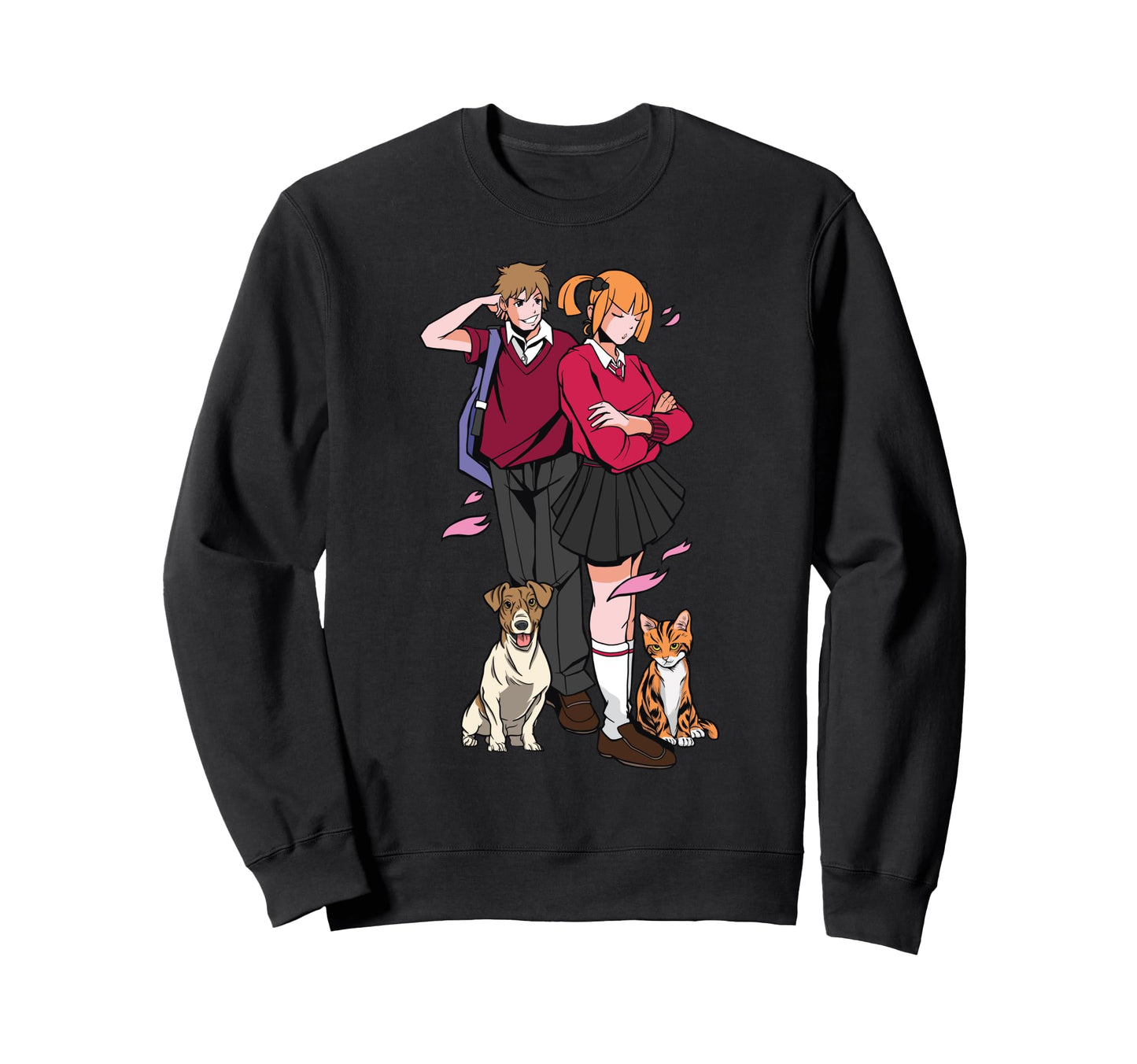 Anime Lovers Dog Cat Otaku Sweatshirt - Casual Everyday Wear Unisex - T-Shirt, Sweatshirt, Hoodie