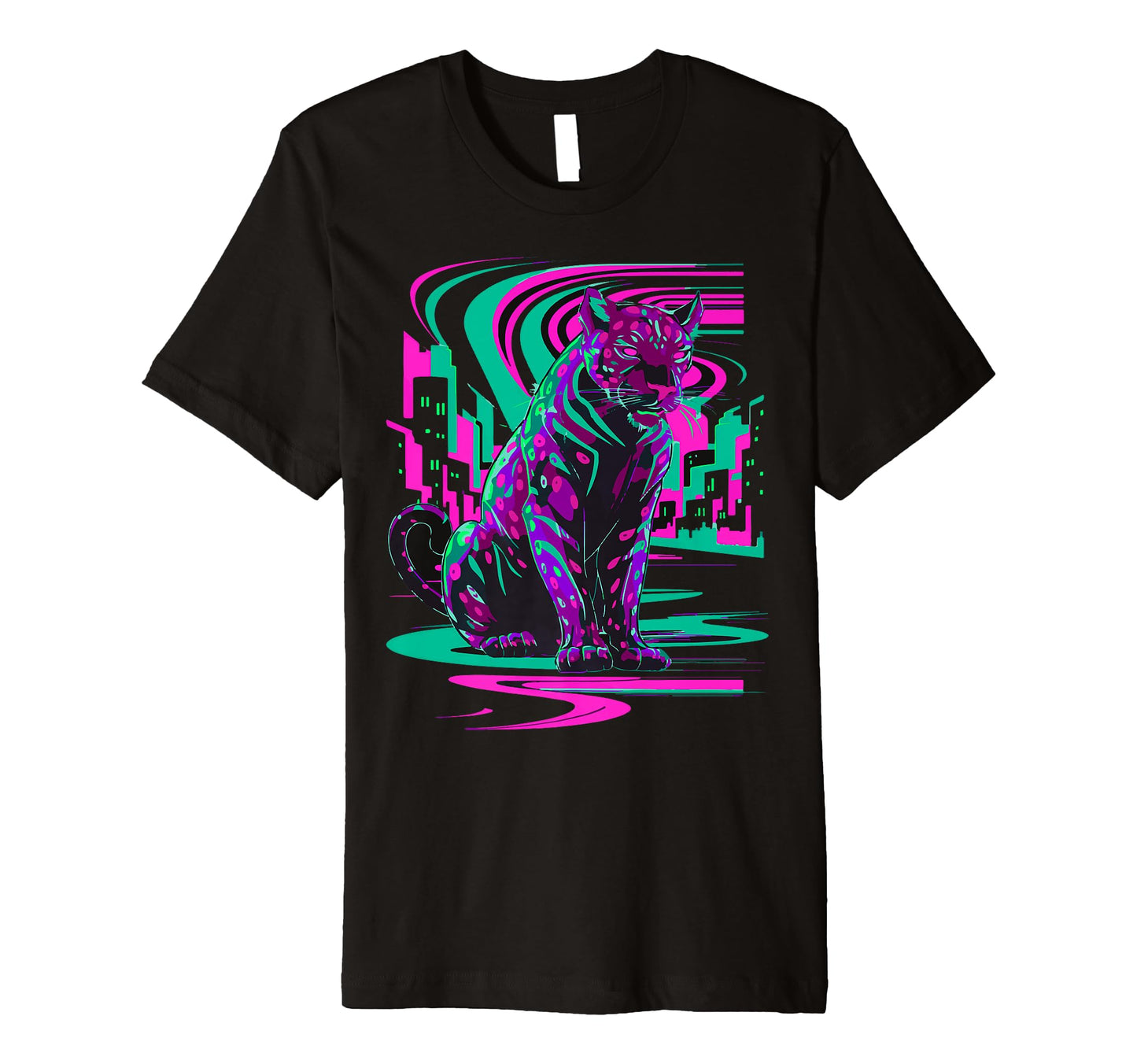 Vaporwave Cat Aesthetic Synthwave T-Shirt - Casual Everyday Wear Unisex - T-Shirt, Sweatshirt, Hoodie