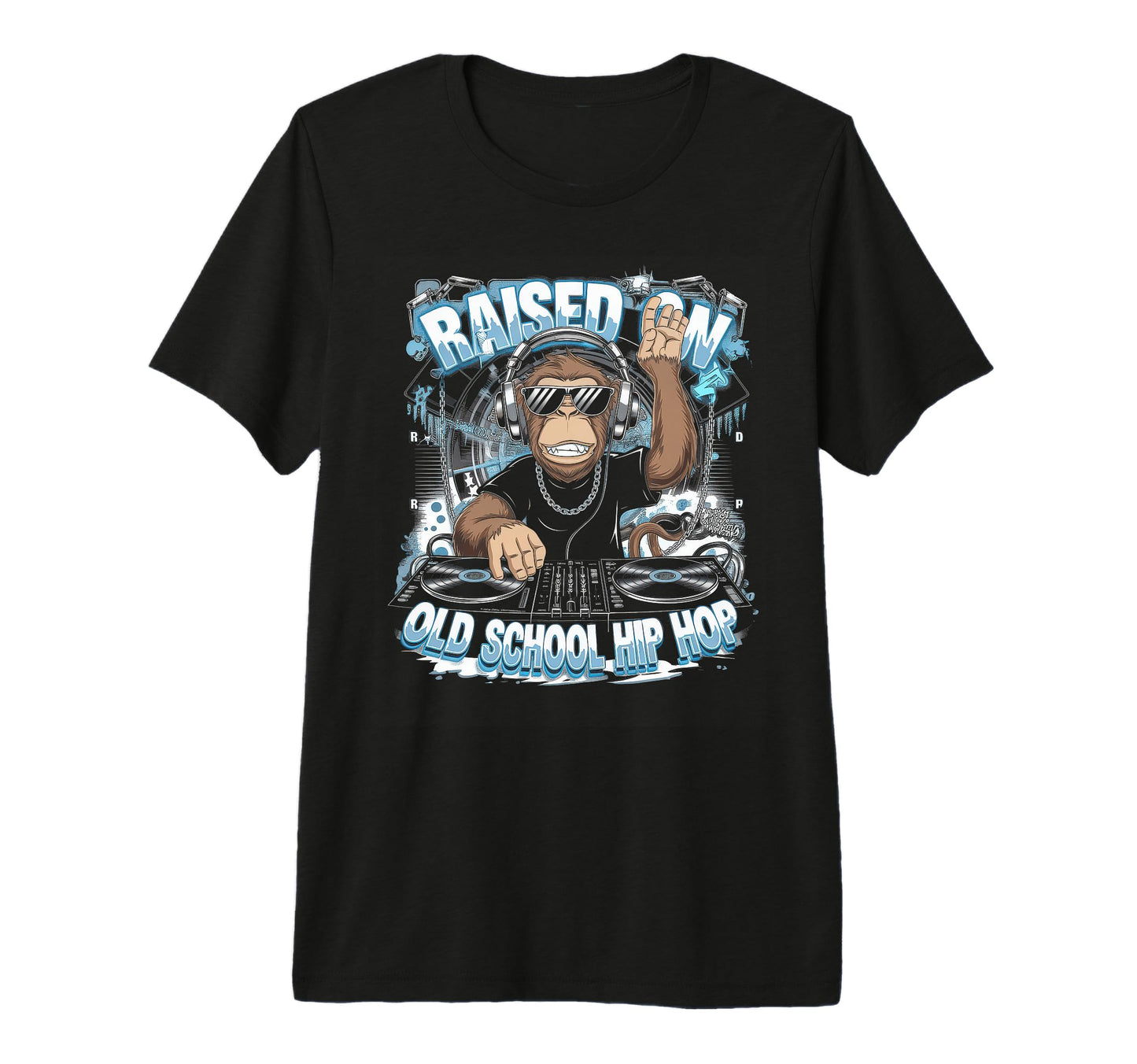 Raised Old School Graffiti Rap Hip Hop T-Shirt - Graphic Print for Adults - T-Shirt, Sweatshirt, Hoodie