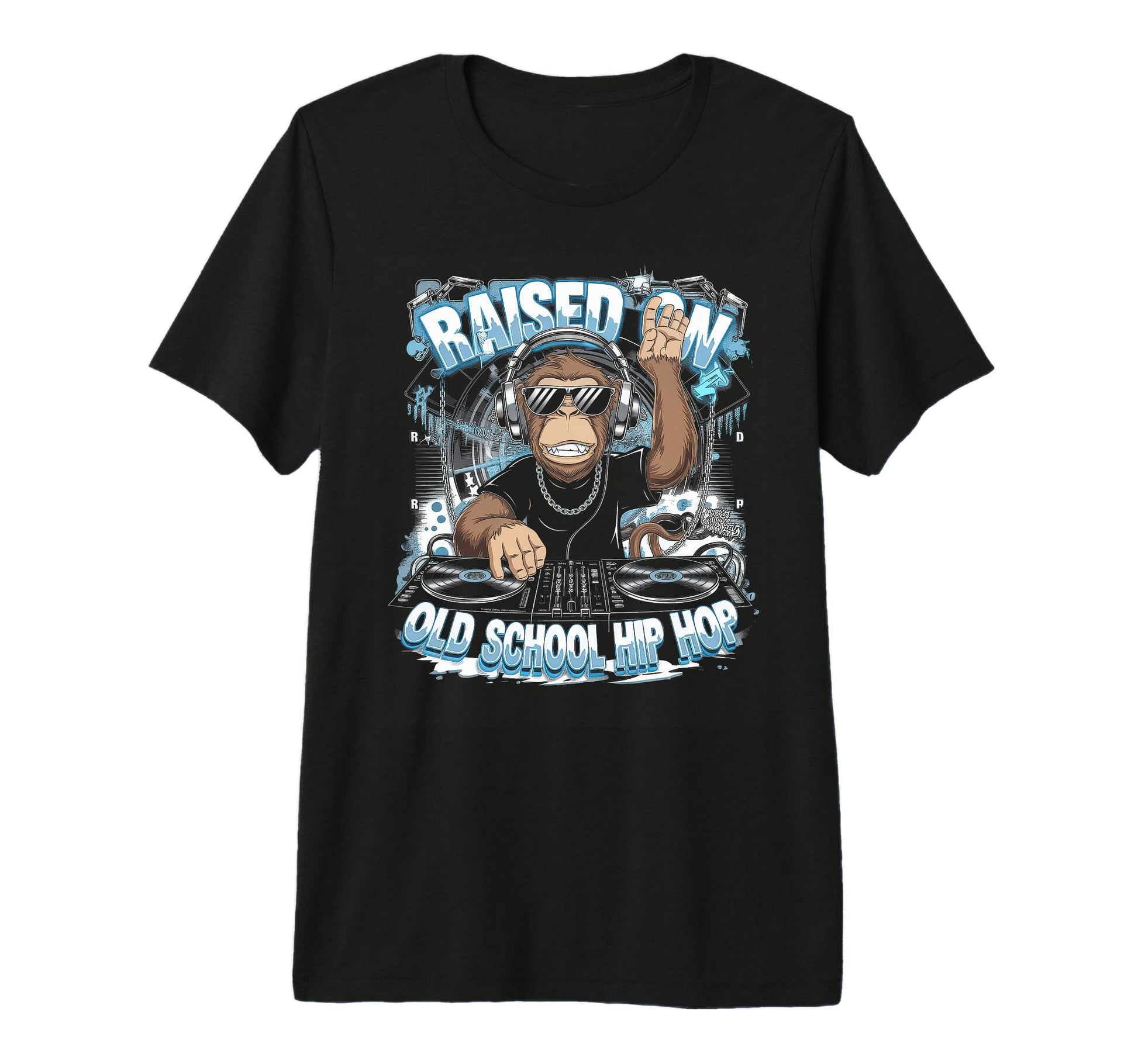 Raised Old School Graffiti Rap Hip Hop T-Shirt - Graphic Print for Adults - T-Shirt, Sweatshirt, Hoodie