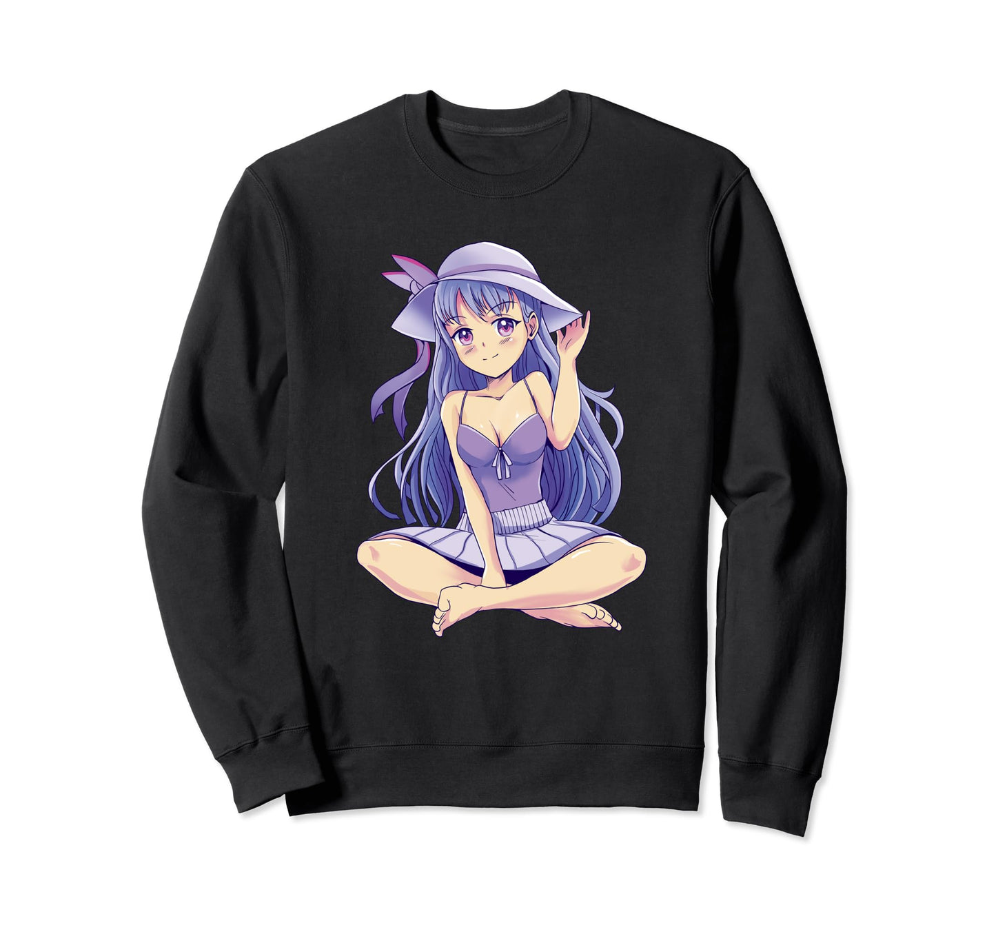 Anime Wearing Dress Japanese Sweatshirt - Fun Novelty Design for Adults - T-Shirt, Sweatshirt, Hoodie