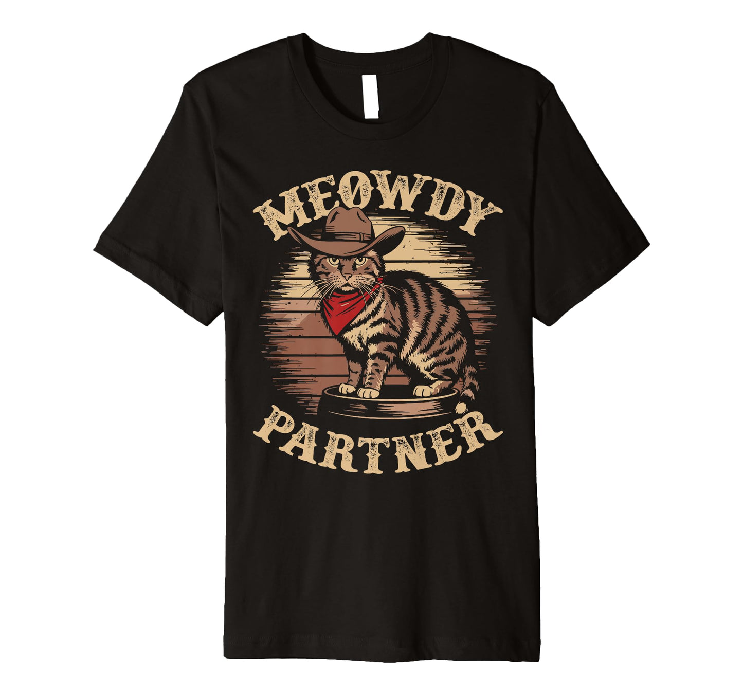 Meowdy Partner Funny Country Cat T-Shirt - Trendy Graphic for Adults - T-Shirt, Sweatshirt, Hoodie