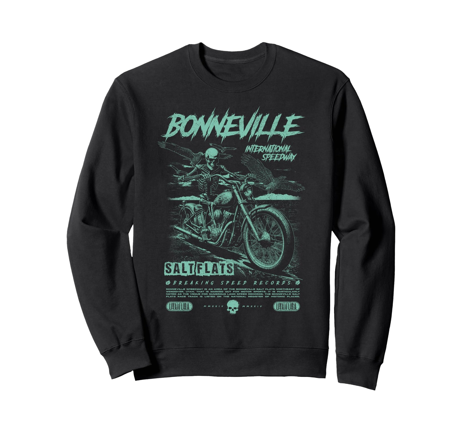 Bonneville Salt Flats Motorcycle Sweatshirt - Minimalist Print for Adults - T-Shirt, Sweatshirt, Hoodie