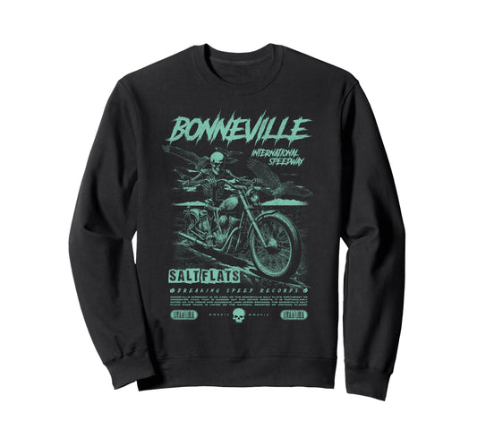 Bonneville Salt Flats Motorcycle Sweatshirt - Minimalist Print for Adults - T-Shirt, Sweatshirt, Hoodie