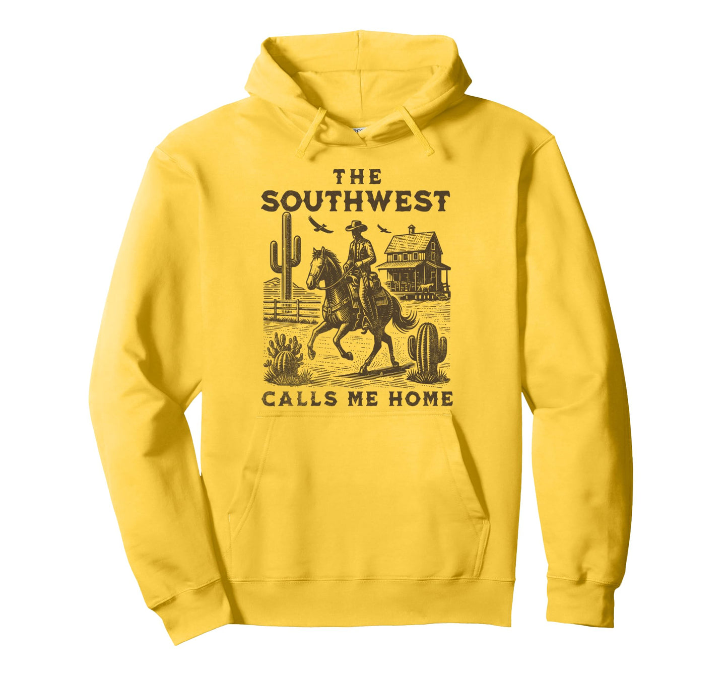 Southwest Calls Me Home Cowboy Hoodie - Aesthetic Graphic for Adults - T-Shirt, Sweatshirt, Hoodie