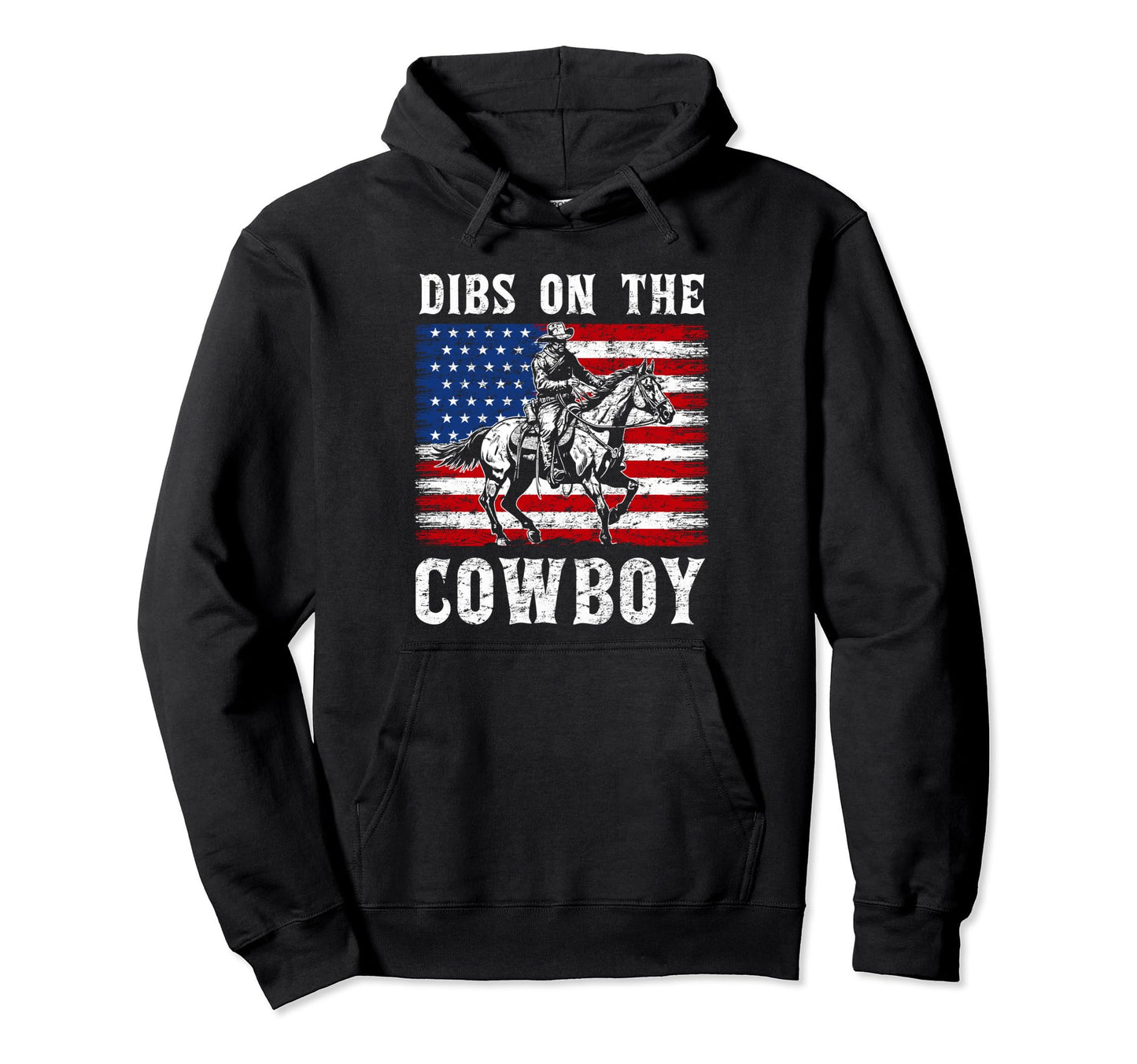 Western Country Usa Flag Dibs Hoodie - Casual Everyday Wear Men Women - T-Shirt, Sweatshirt, Hoodie