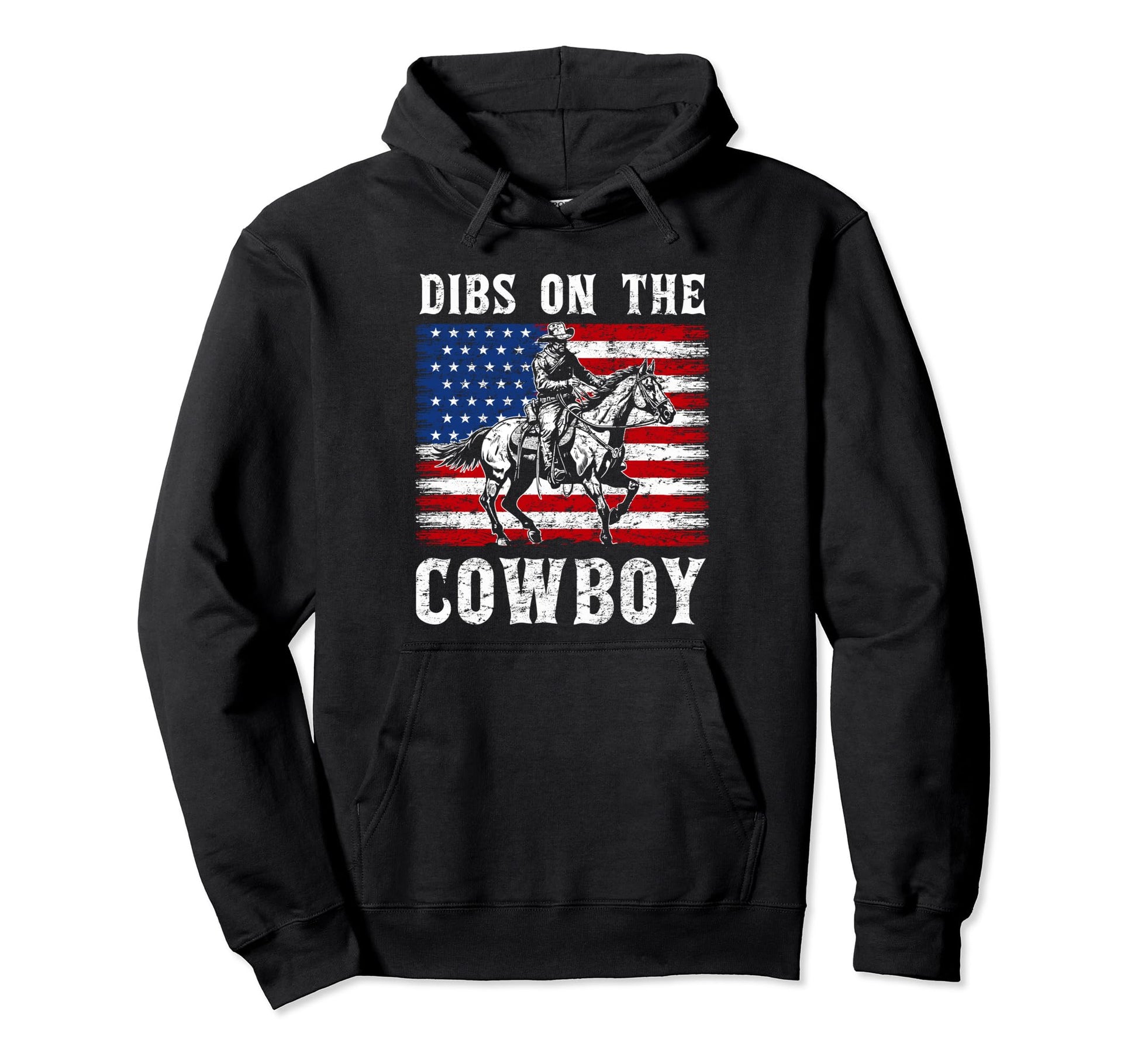 Western Country Usa Flag Dibs Hoodie - Casual Everyday Wear Men Women - T-Shirt, Sweatshirt, Hoodie
