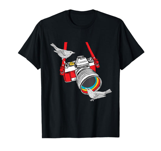 Birdology Bird Camera Bird Photographer T-Shirt - Fun Novelty Design Unisex - T-Shirt, Sweatshirt, Hoodie