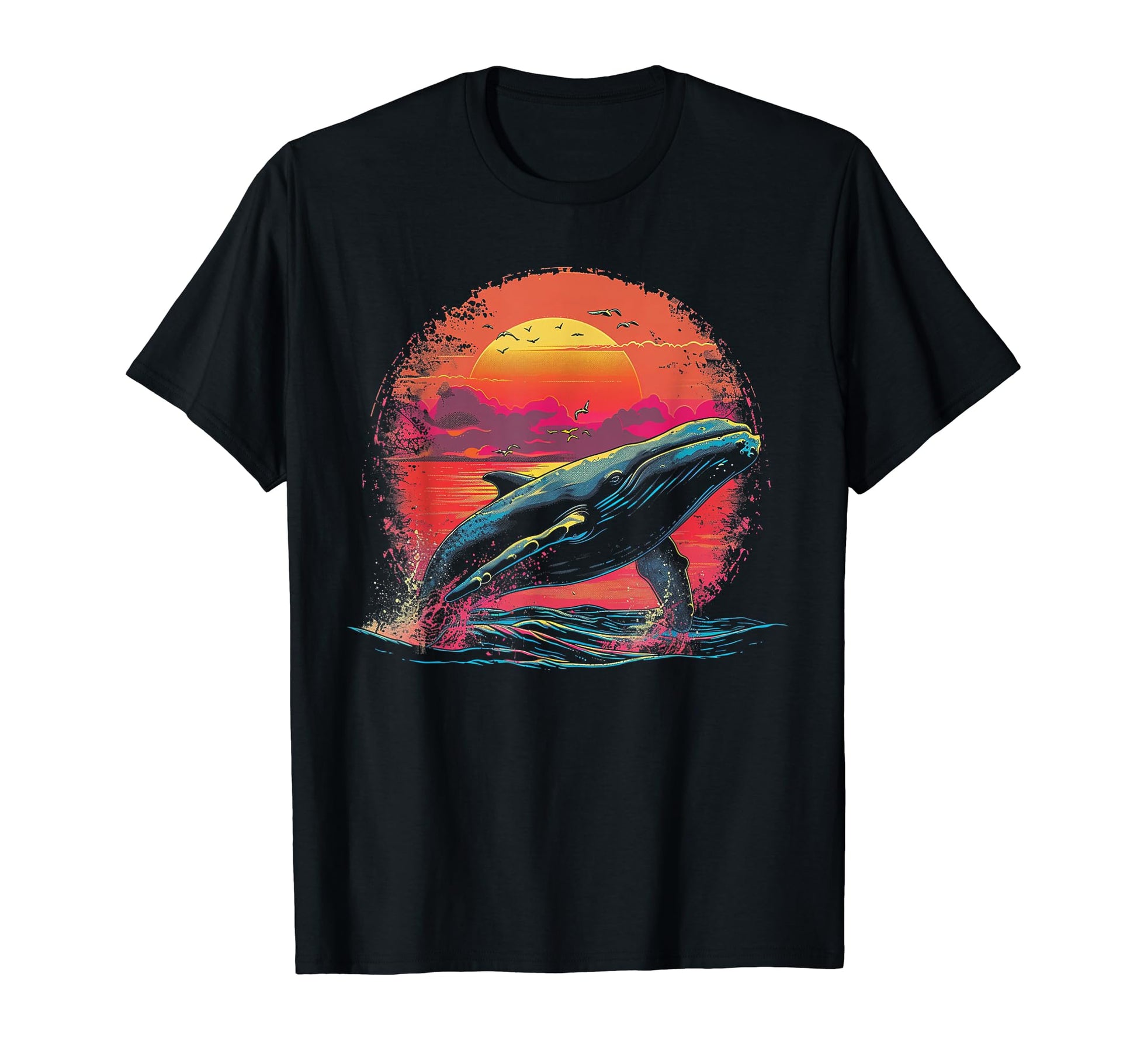 Whale Vaporwave Aesthetic Synthwave 80S T-Shirt - Aesthetic Graphic Unisex - T-Shirt, Sweatshirt, Hoodie