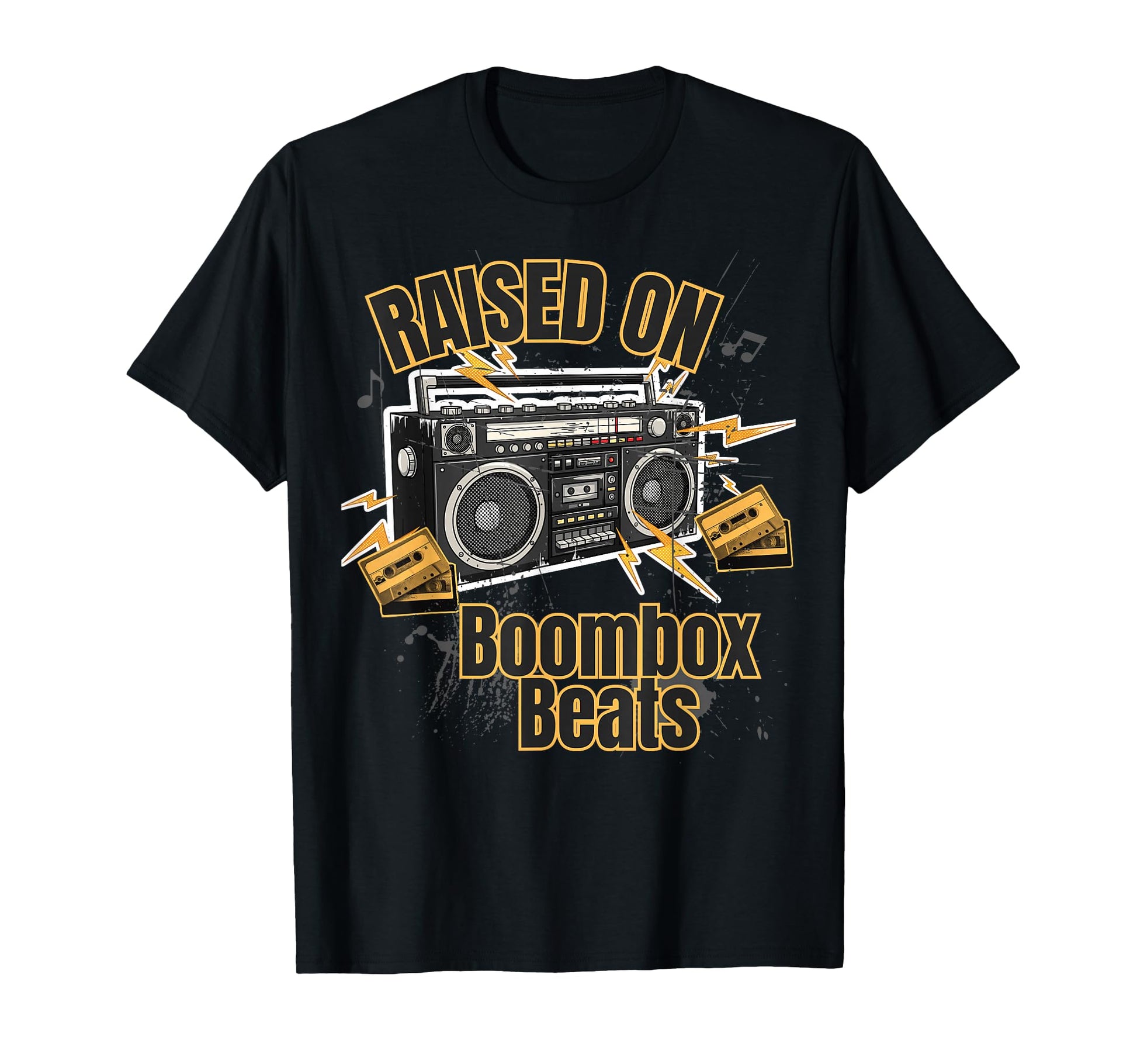 Raised Boombox Beats Old School Rap T-Shirt - Fun Novelty Design Unisex - T-Shirt, Sweatshirt, Hoodie