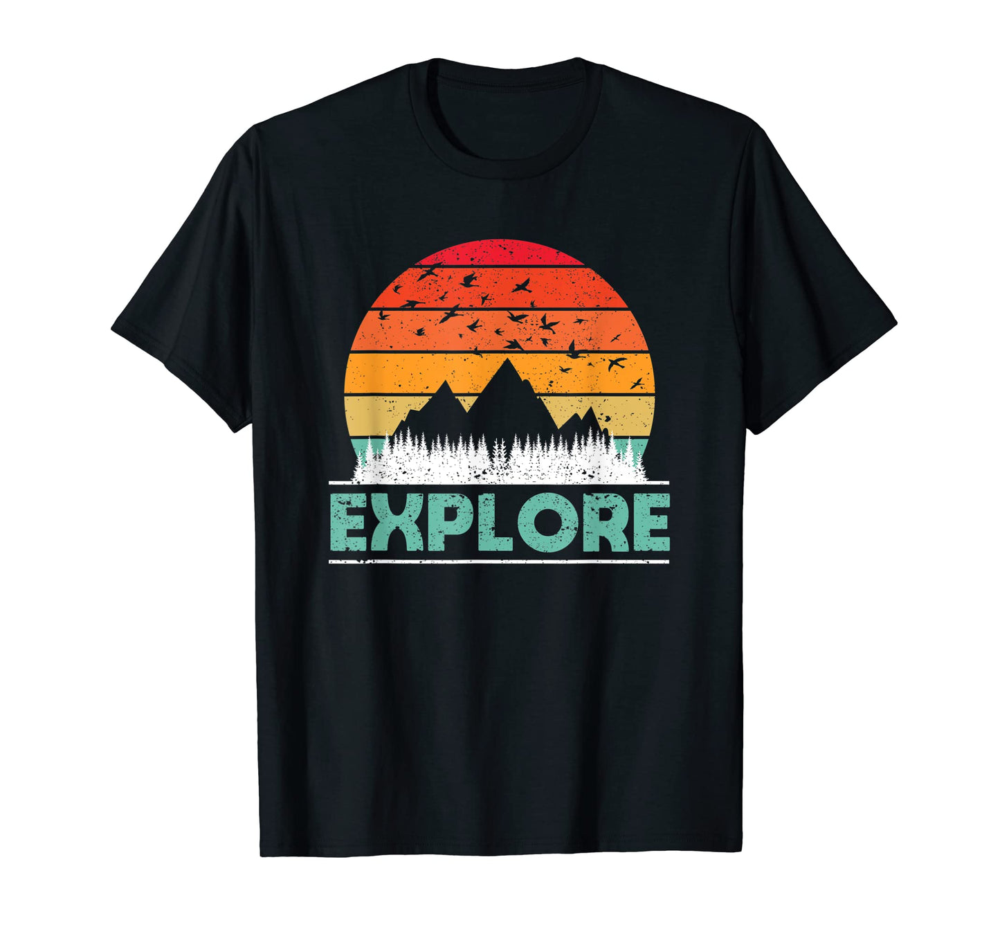 Explore Rainbow Gradient Mountain T-Shirt - Custom Art Print Unisex - T-Shirt, Sweatshirt, Hoodie