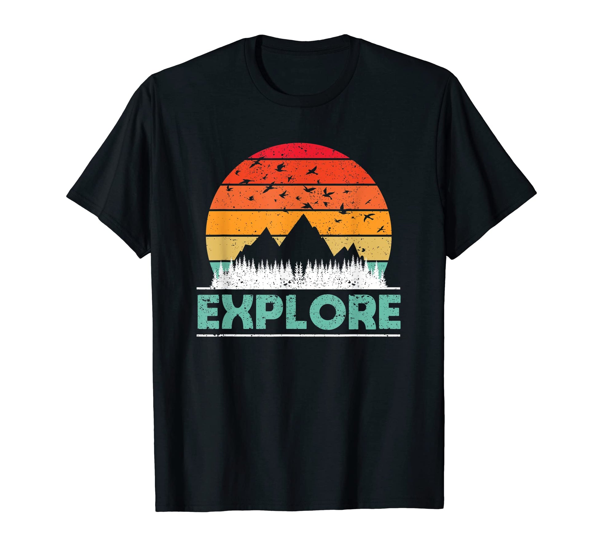 Explore Rainbow Gradient Mountain T-Shirt - Custom Art Print Unisex - T-Shirt, Sweatshirt, Hoodie