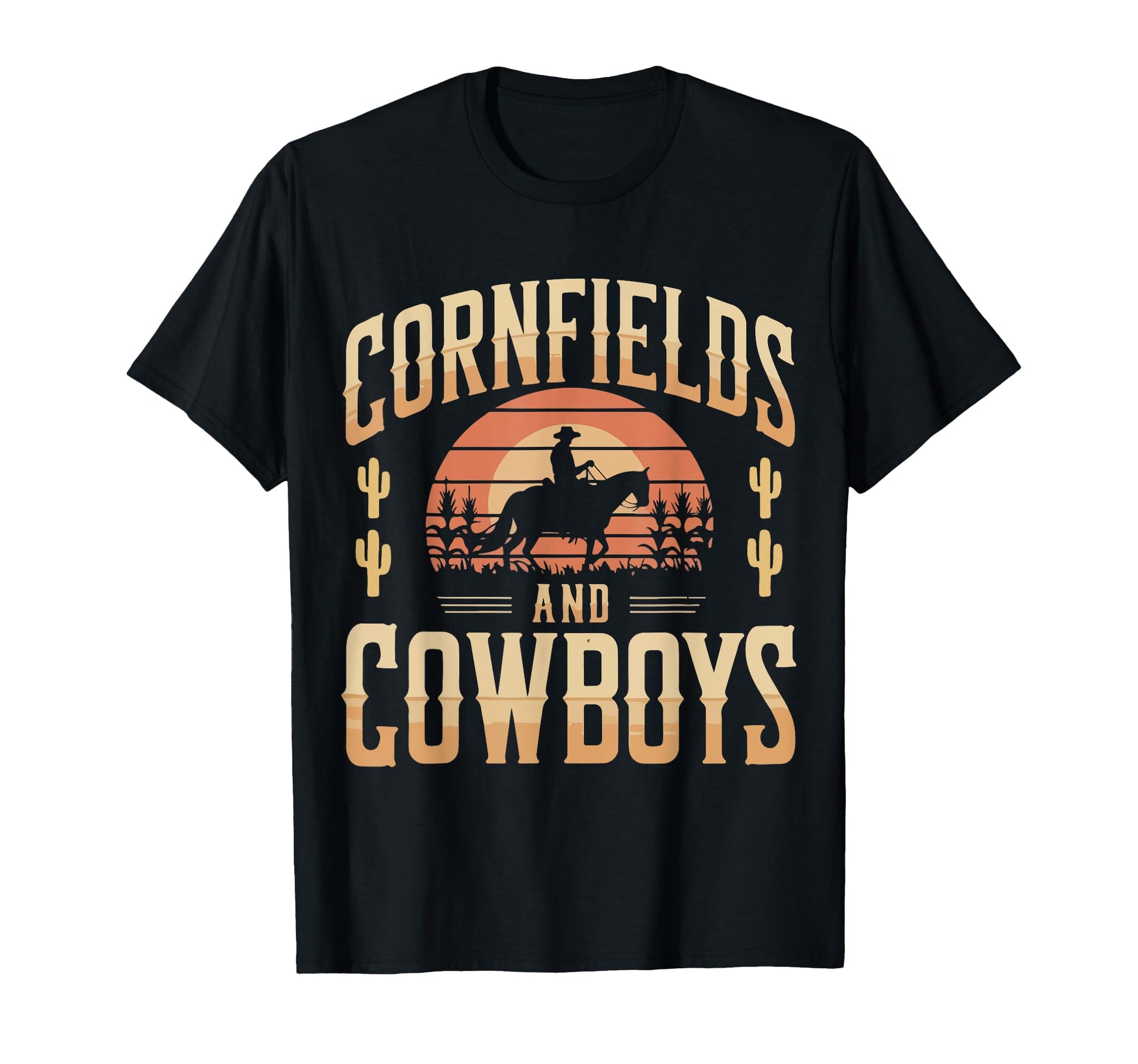 Iowa Cornfields And Cowboys T-Shirt - Trendy Graphic Unisex - T-Shirt, Sweatshirt, Hoodie