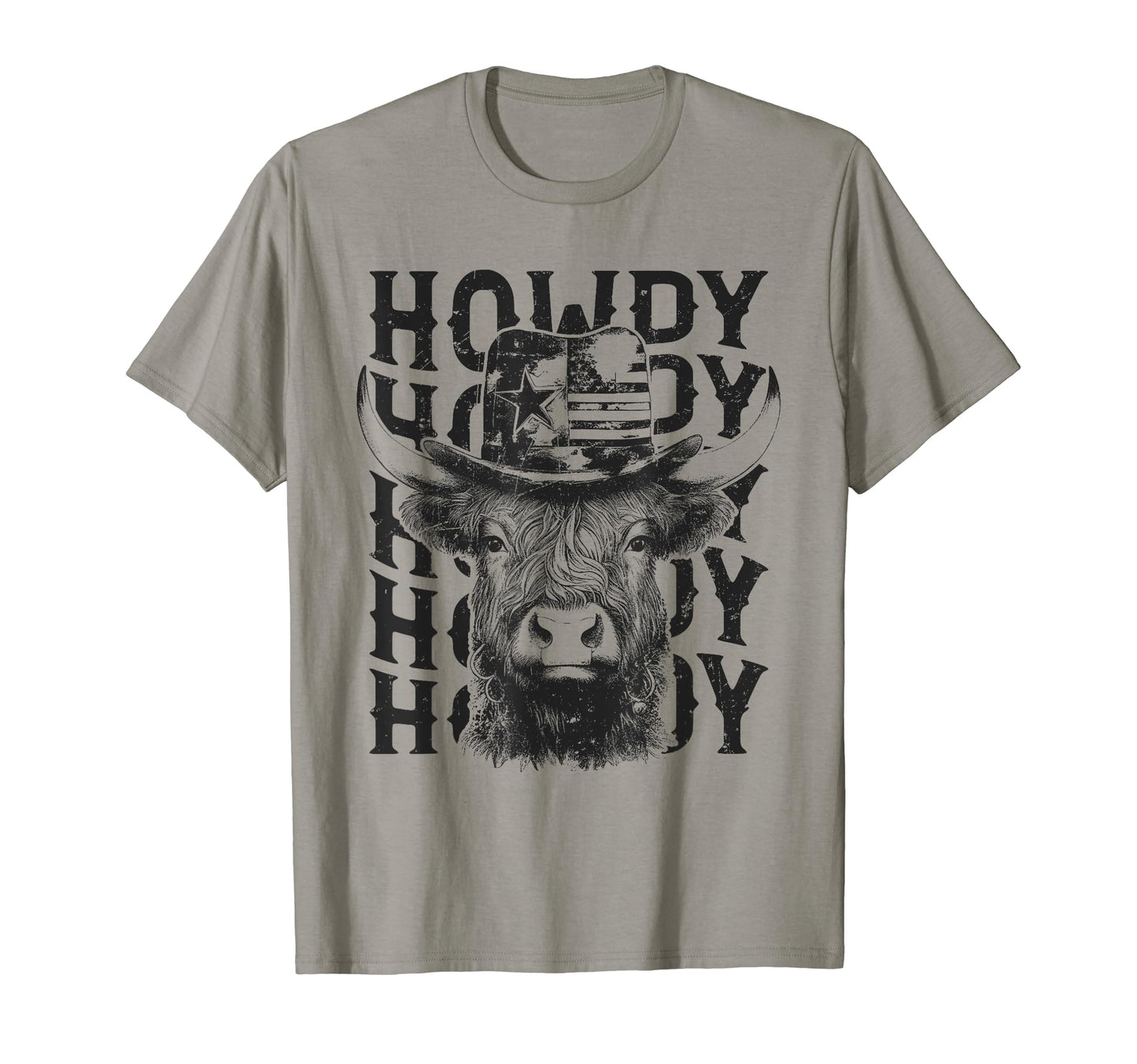 Howdy Funny Country Music Cow Cowboy Hat T-Shirt - Trendy Graphic Men Women - T-Shirt, Sweatshirt, Hoodie