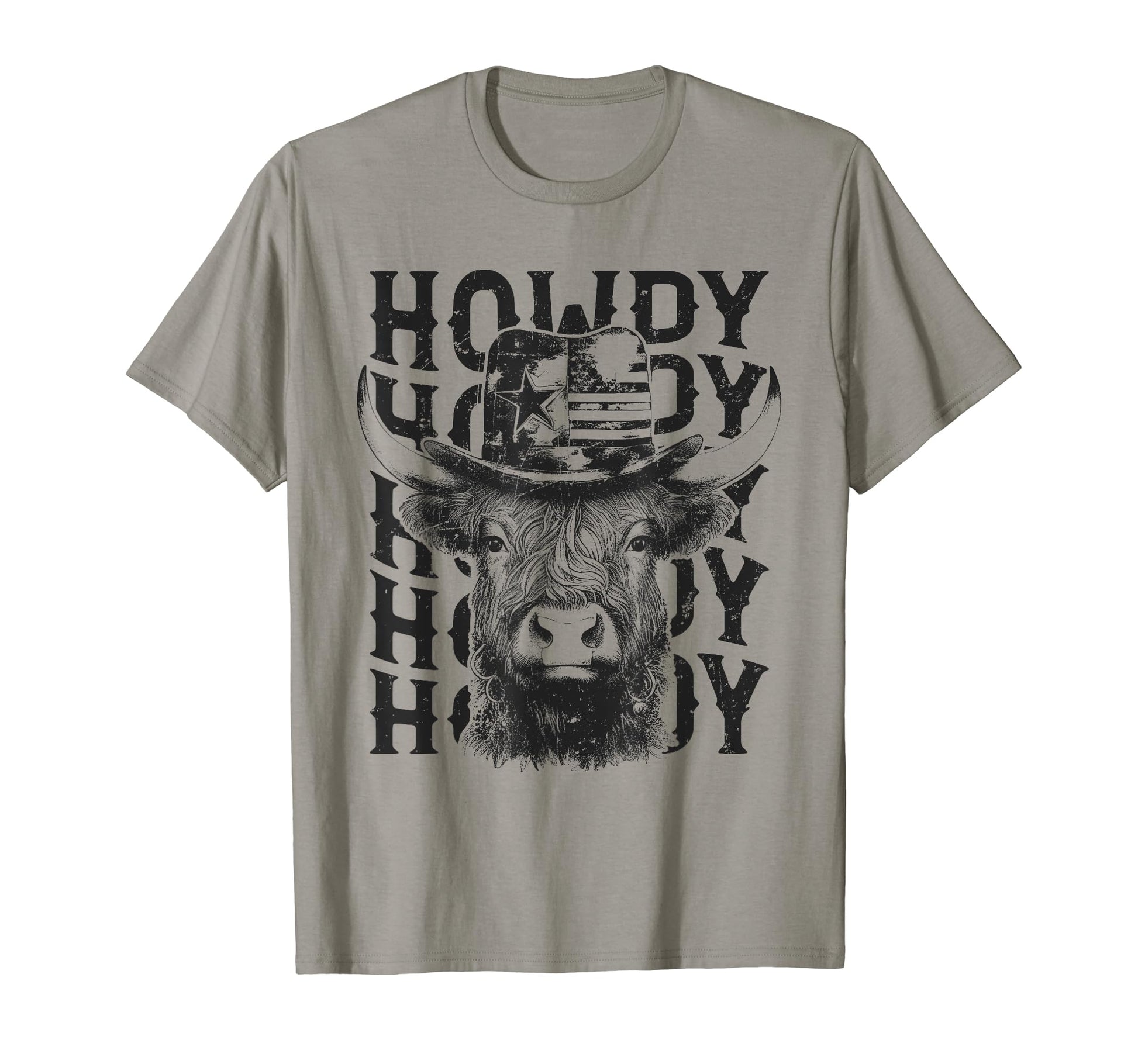 Howdy Funny Country Music Cow Cowboy Hat T-Shirt - Trendy Graphic Men Women - T-Shirt, Sweatshirt, Hoodie
