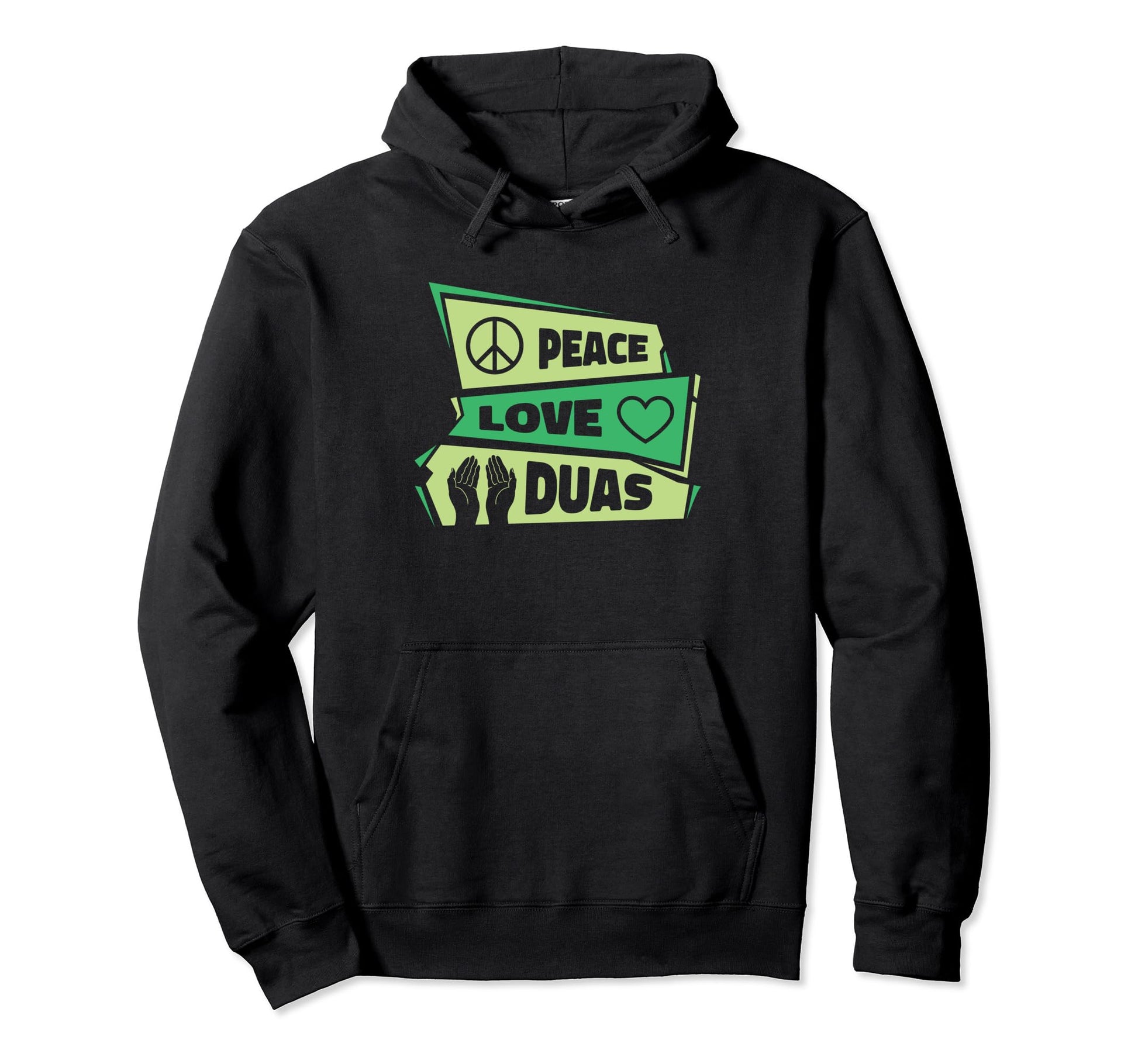 Peace Love Duas Islamic Religion Allah Hoodie - Custom Art Print Unisex - T-Shirt, Sweatshirt, Hoodie