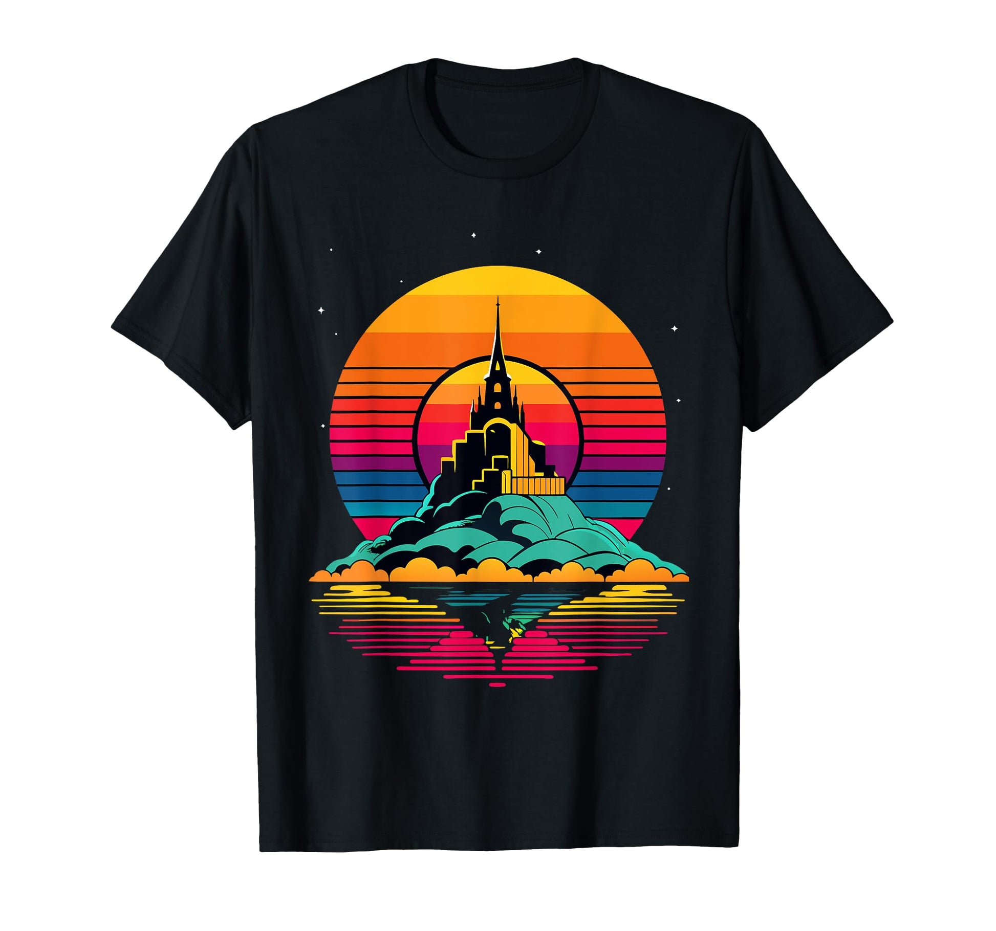 Mont Saint Michel Vaporwave Aesthetic T-Shirt - Streetwear Style Men Women - T-Shirt, Sweatshirt, Hoodie