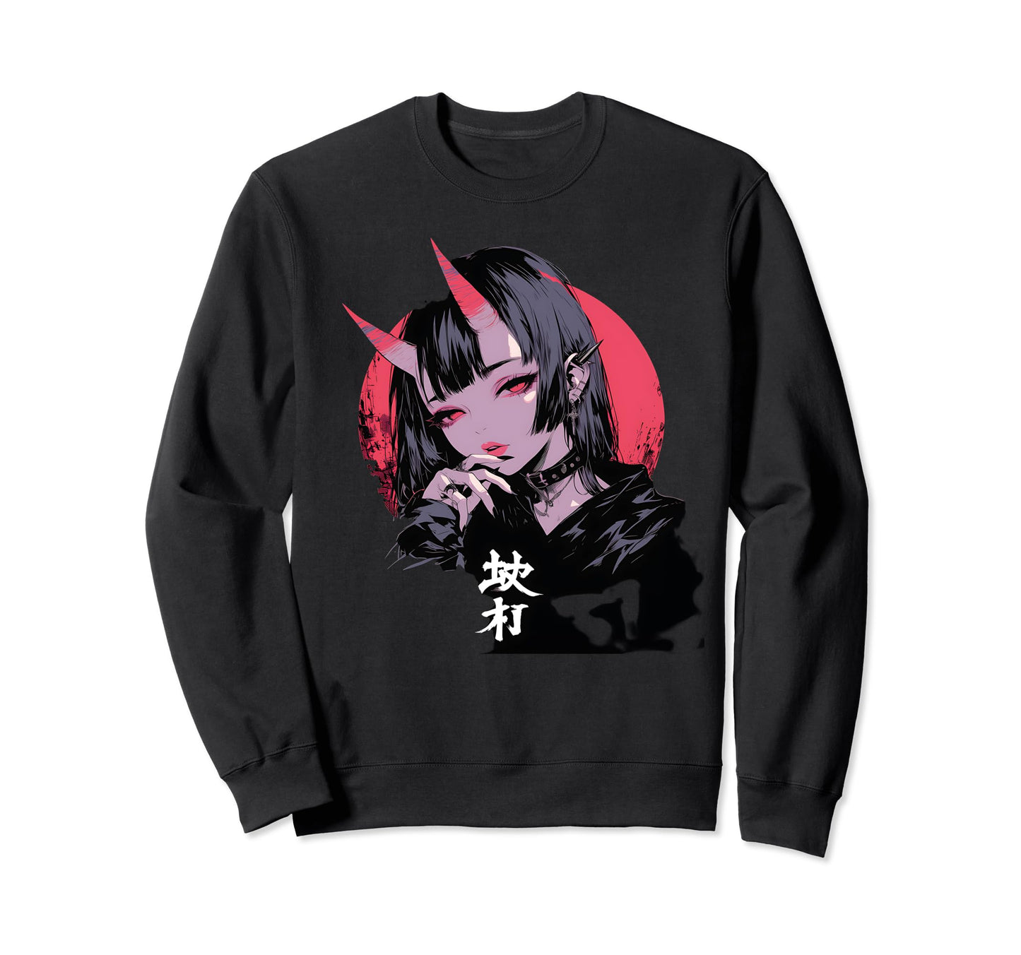 Goth Grunge Demon Anime Waifu Horror Sweatshirt - Unique Graphic Men Women - T-Shirt, Sweatshirt, Hoodie