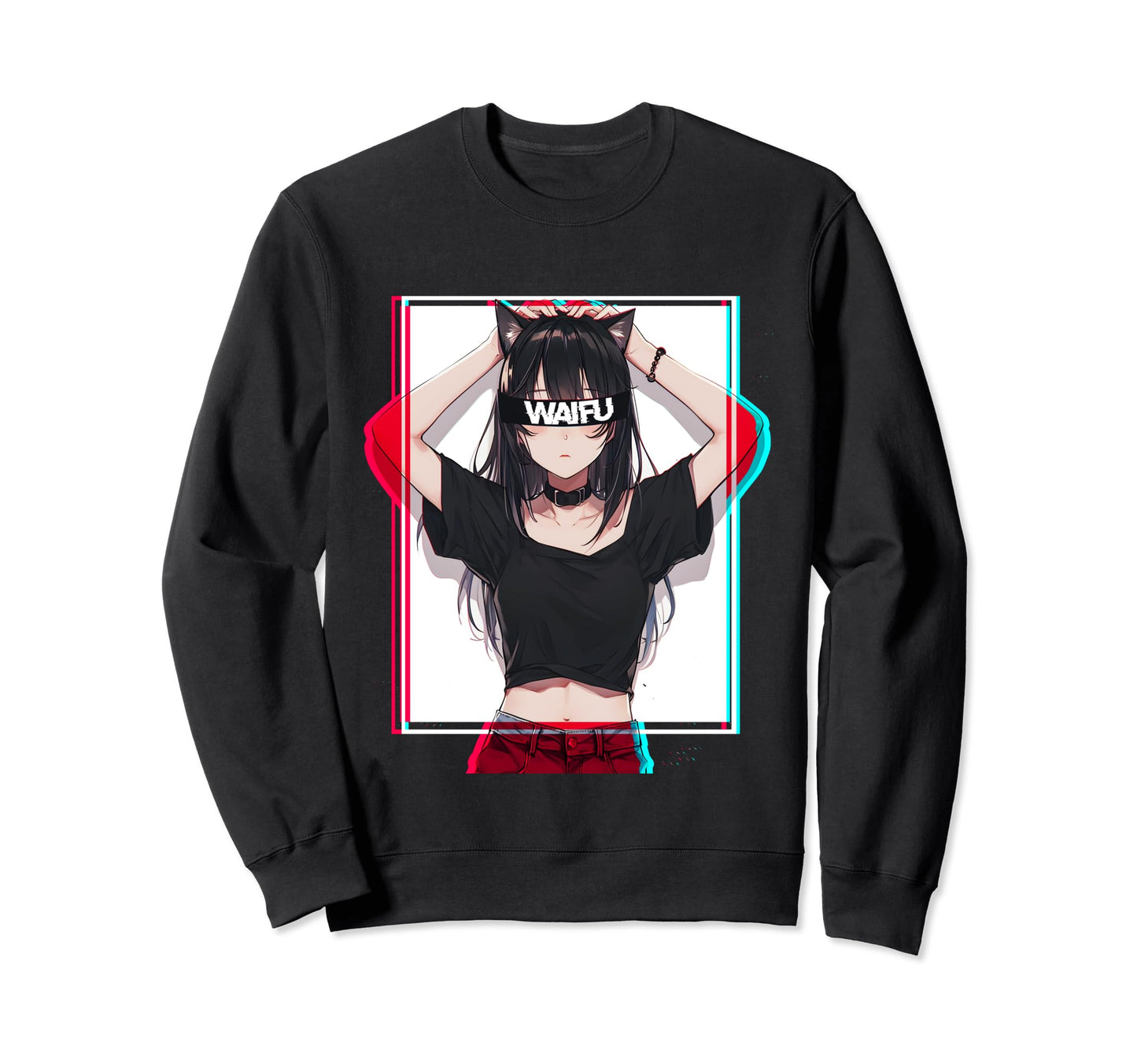 Japanese Aesthetic Waifu Anime Sweatshirt - Custom Art Print for Adults - T-Shirt, Sweatshirt, Hoodie