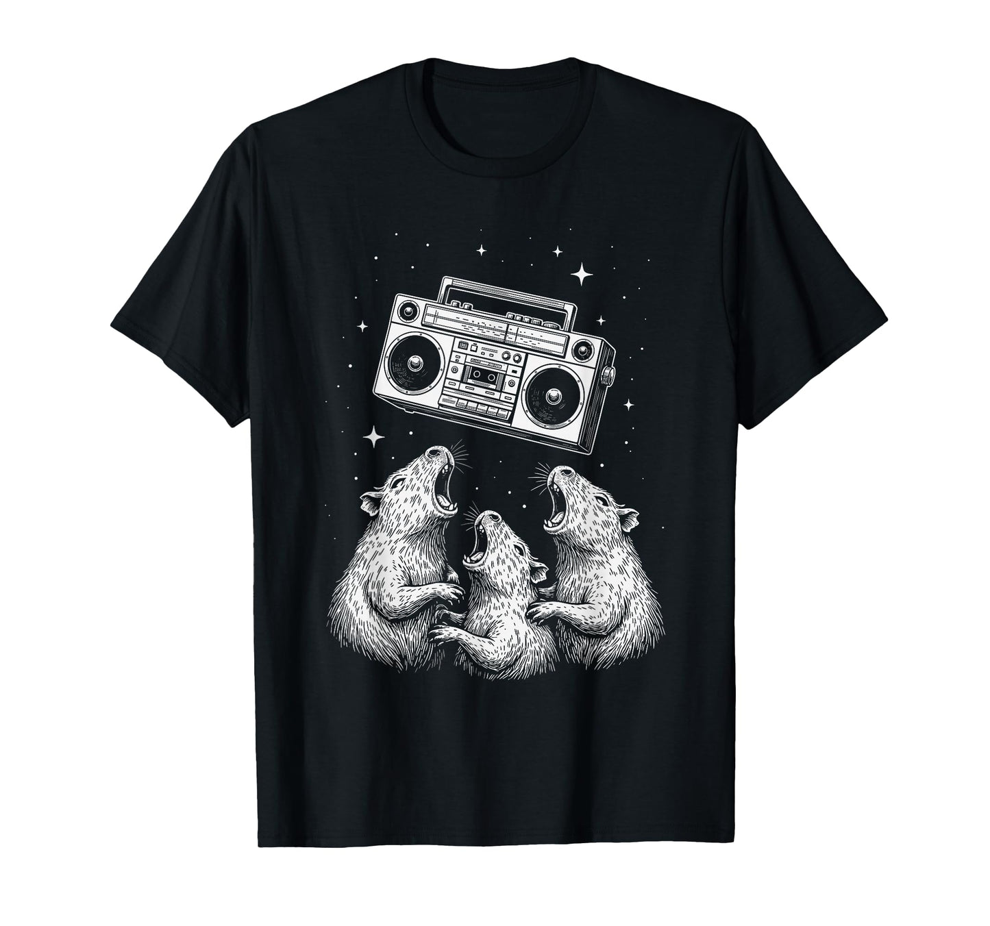 Singing Rats Boombox Space Vibe 80S T-Shirt - Trendy Graphic for Adults - T-Shirt, Sweatshirt, Hoodie