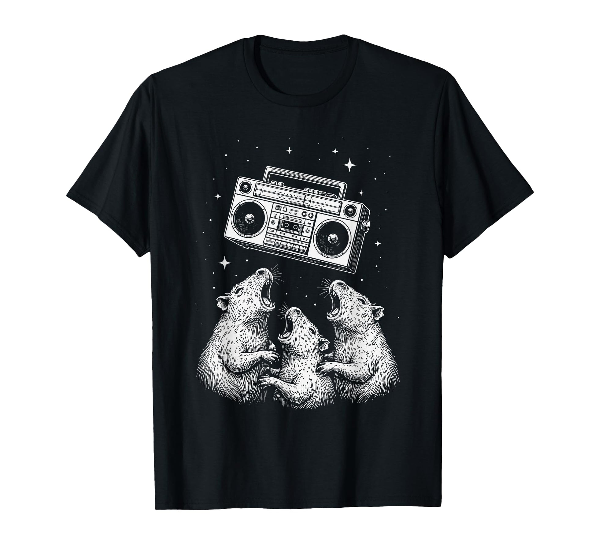 Singing Rats Boombox Space Vibe 80S T-Shirt - Trendy Graphic for Adults - T-Shirt, Sweatshirt, Hoodie