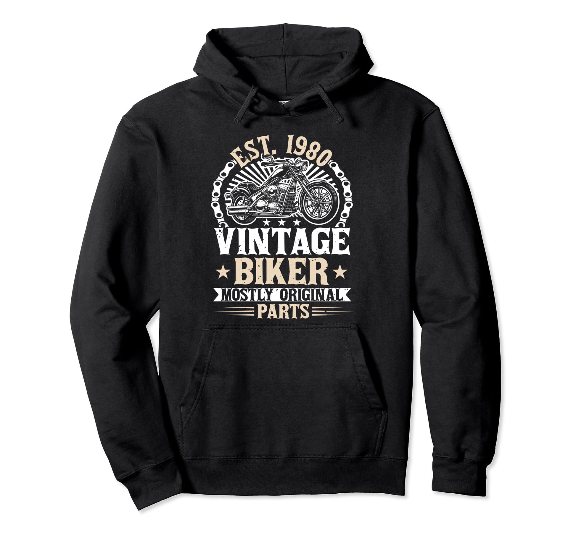 Motorcycle Biker Birthday Born 1980 1980 Hoodie - Graphic Print for Adults - T-Shirt, Sweatshirt, Hoodie