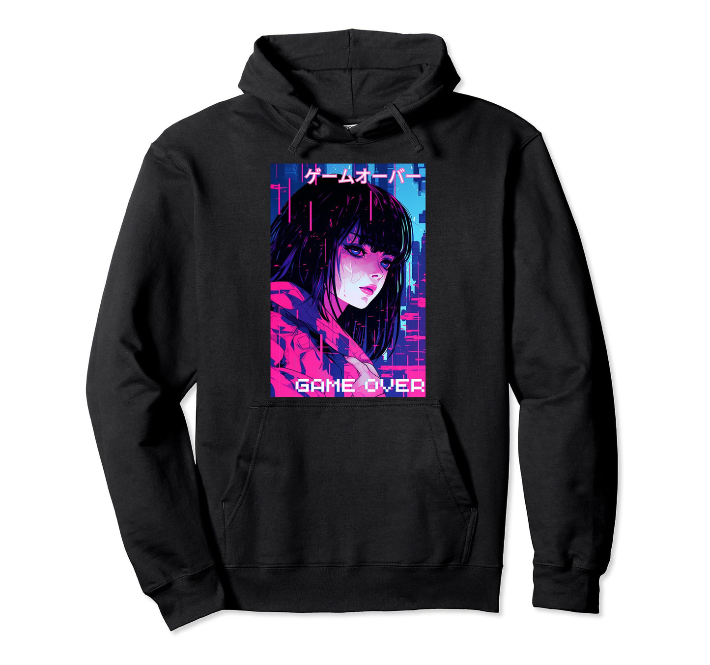 Japanese Vaporwave Sad Anime Indie Hoodie - Custom Art Print Unisex - T-Shirt, Sweatshirt, Hoodie