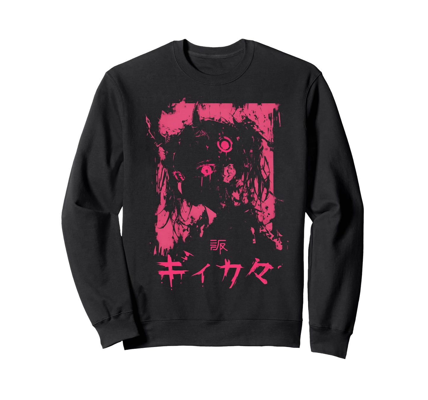 Goth Grunge Demon Anime Waifu Sweatshirt - Unique Graphic for Adults - T-Shirt, Sweatshirt, Hoodie