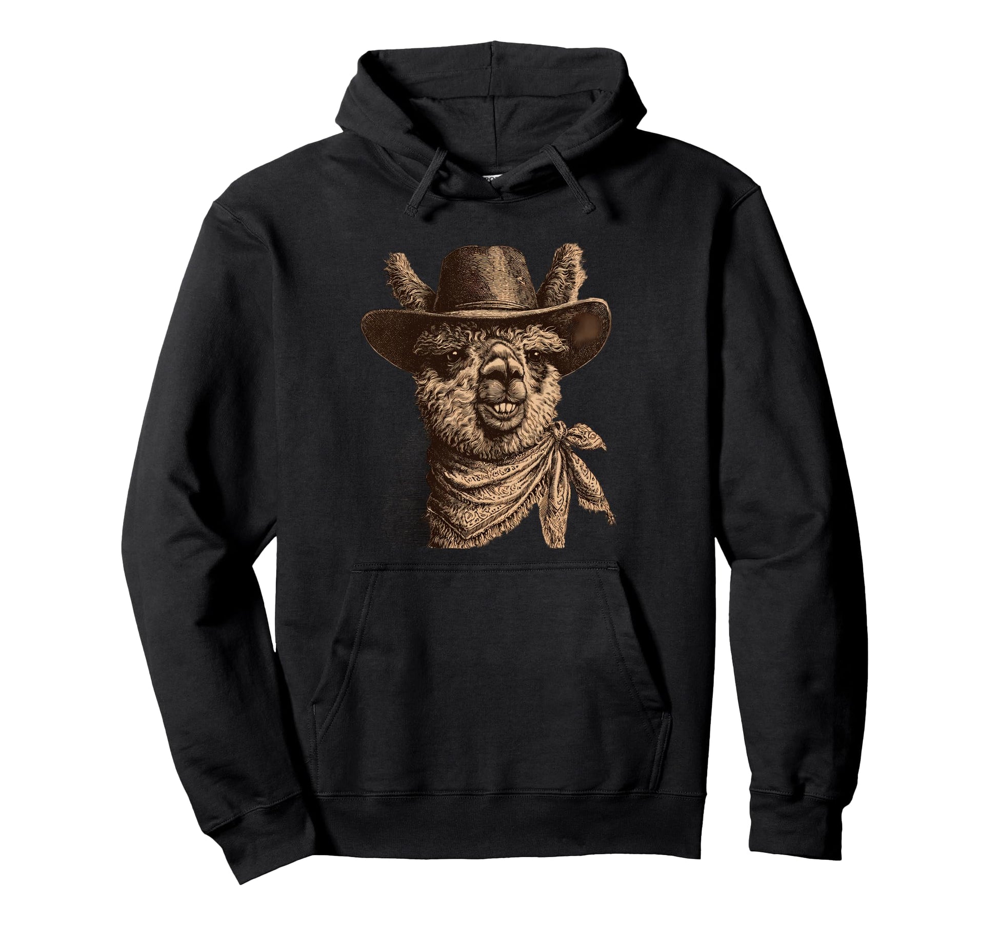 Country Cowboy Llama Rodeo Cowgirl Hoodie - Minimalist Print Men Women - T-Shirt, Sweatshirt, Hoodie