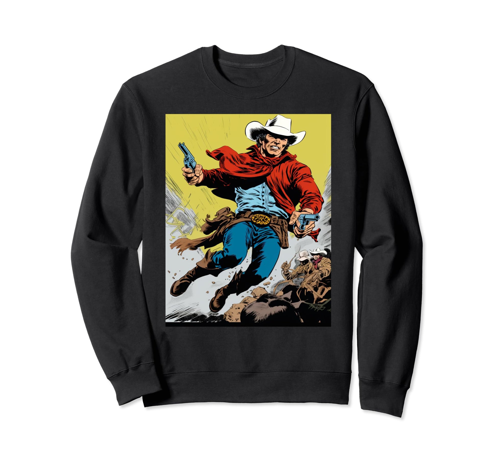 No 4 Cowboy Country Comic Western Sweatshirt - Graphic Print for Adults - T-Shirt, Sweatshirt, Hoodie